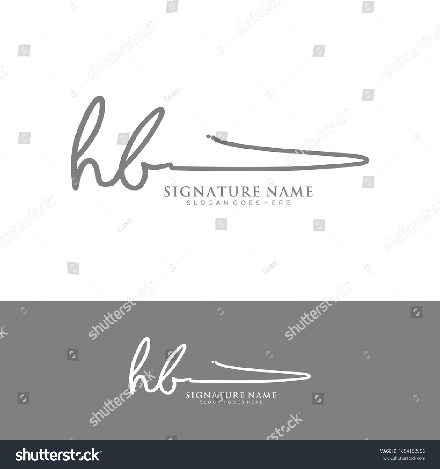 Hb Initial Letter Handwriting Signature Logo Stock Vector Royalty Free