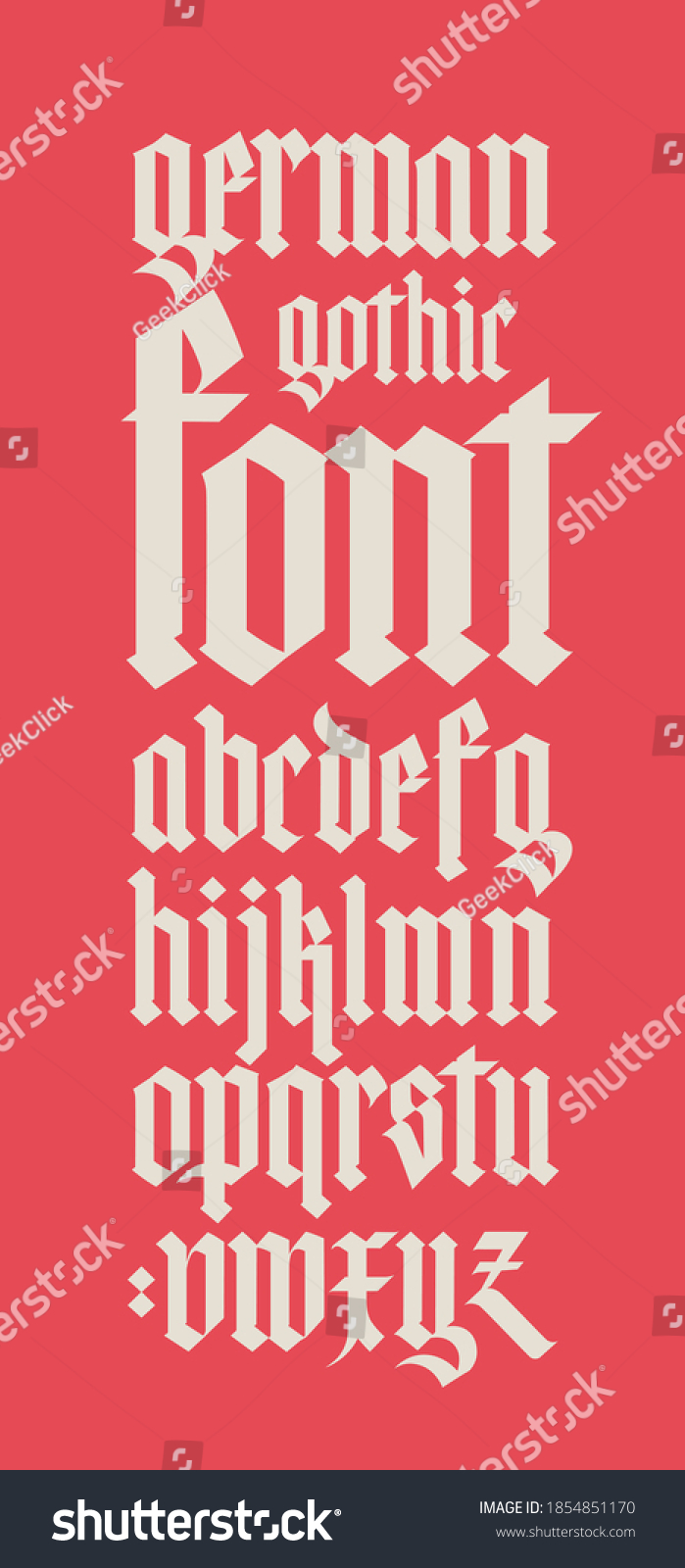 Vektor Stok Gothic Style Alphabet Vector Letters Symbols Tanpa Royalti