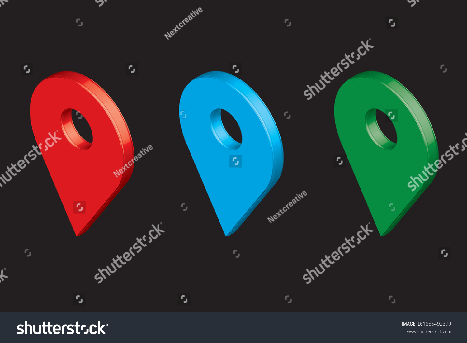 Map Pointer D Pin Location Symbols Stock Vector Royalty Free