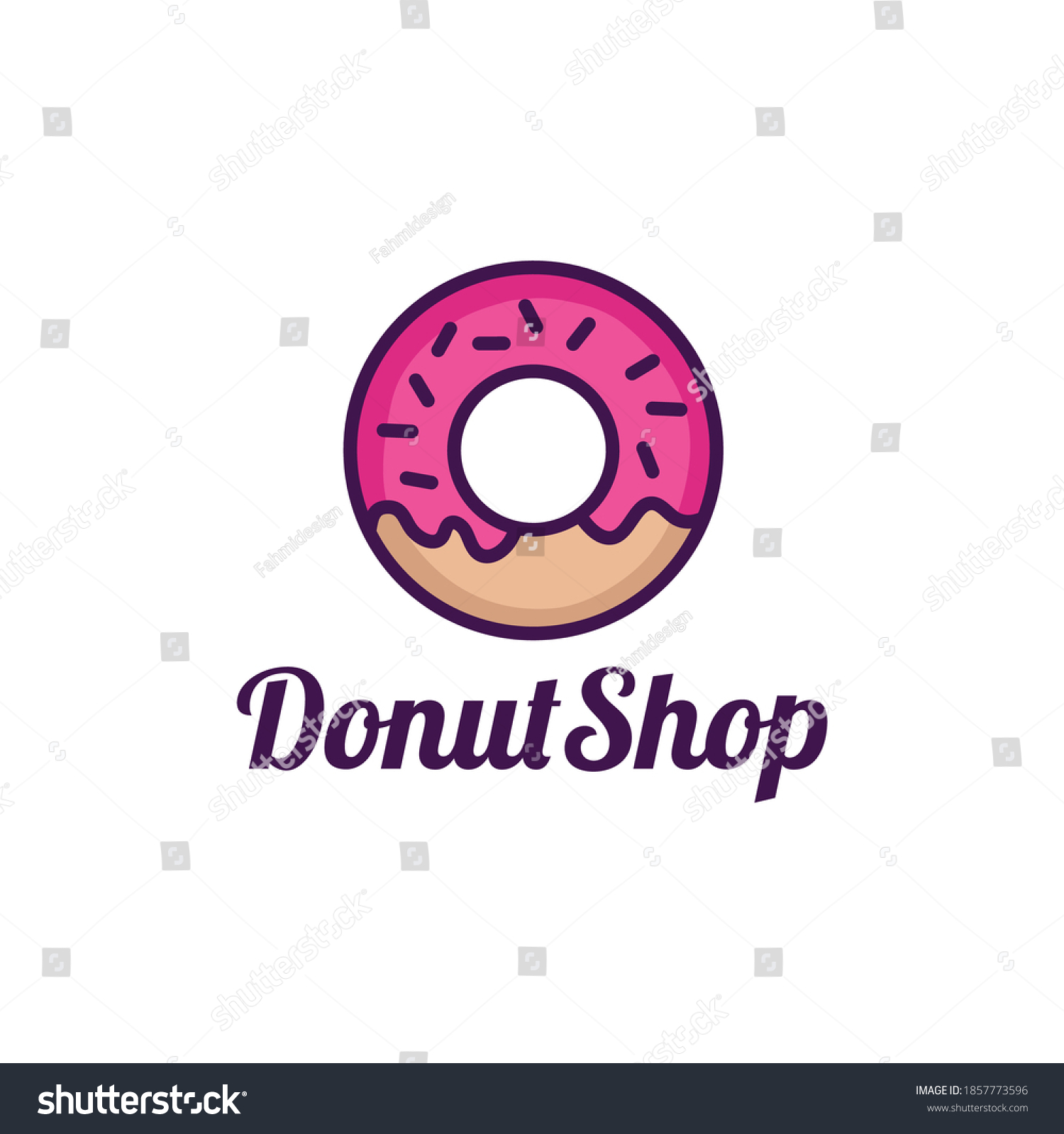 Donut Shop Logo Template Design Vector Stock Vector Royalty Free