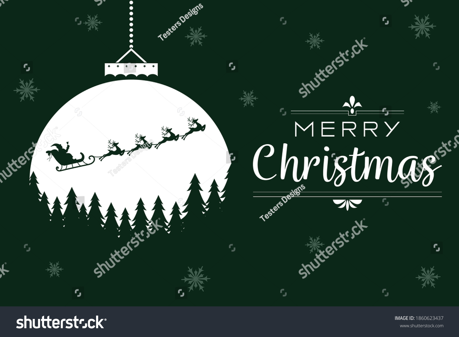 Santa Flying Through Night Sky Under Stock Vector Royalty Free