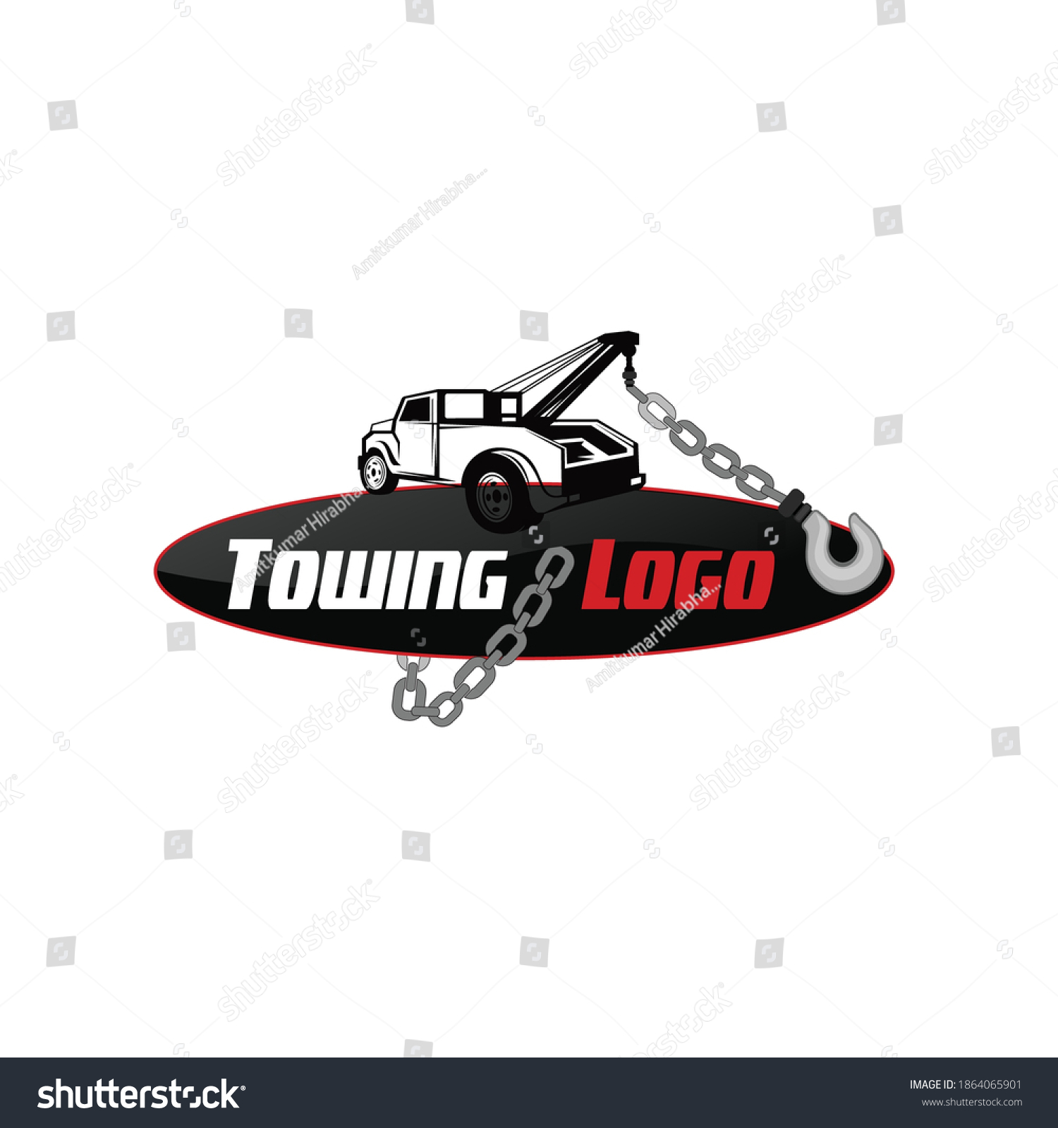 Tow Towing Truck Service Logo Stock Vector Royalty Free 1864065901