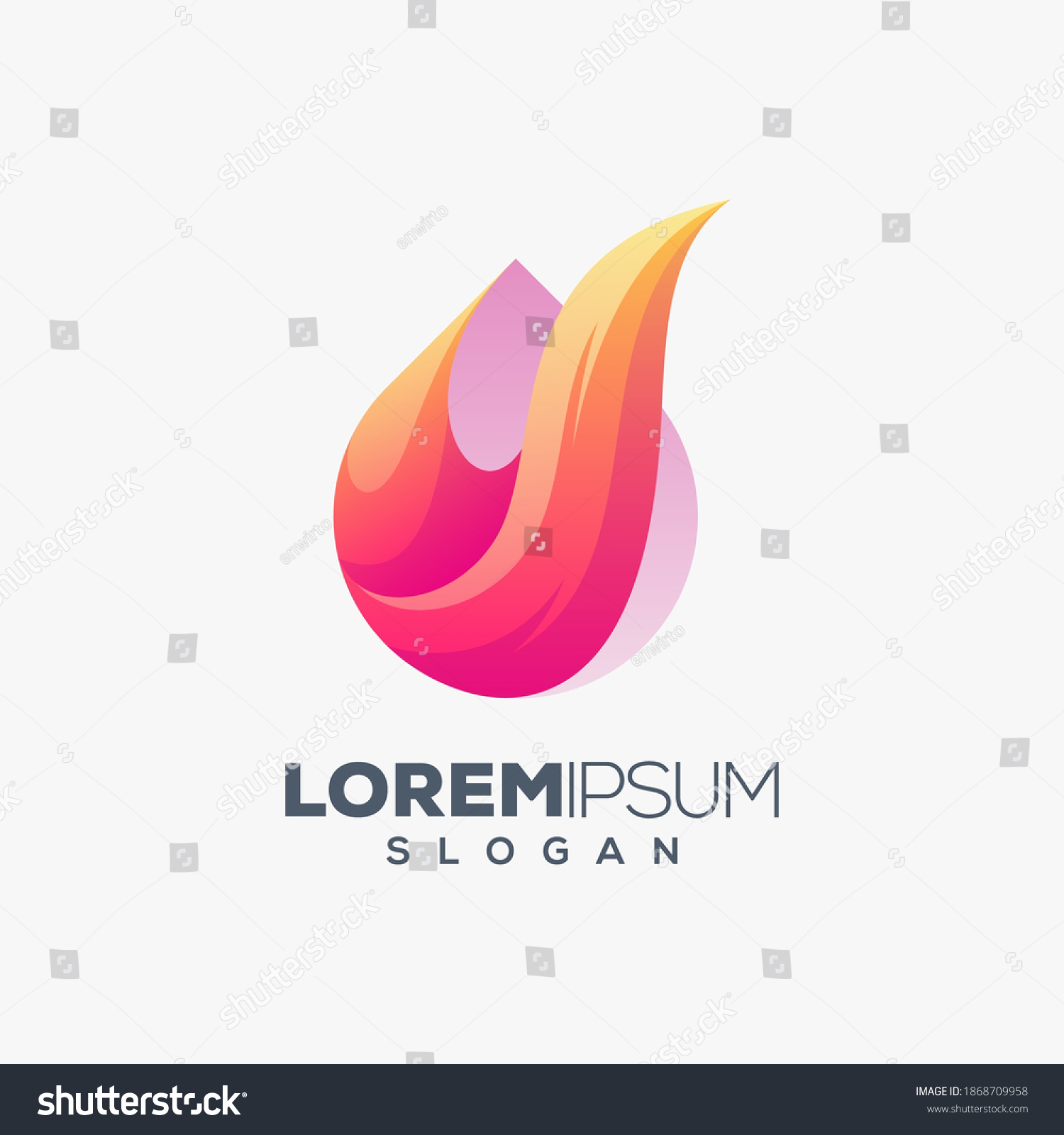 Water Fire Logo Design Template Stock Vector Royalty Free 1868709958