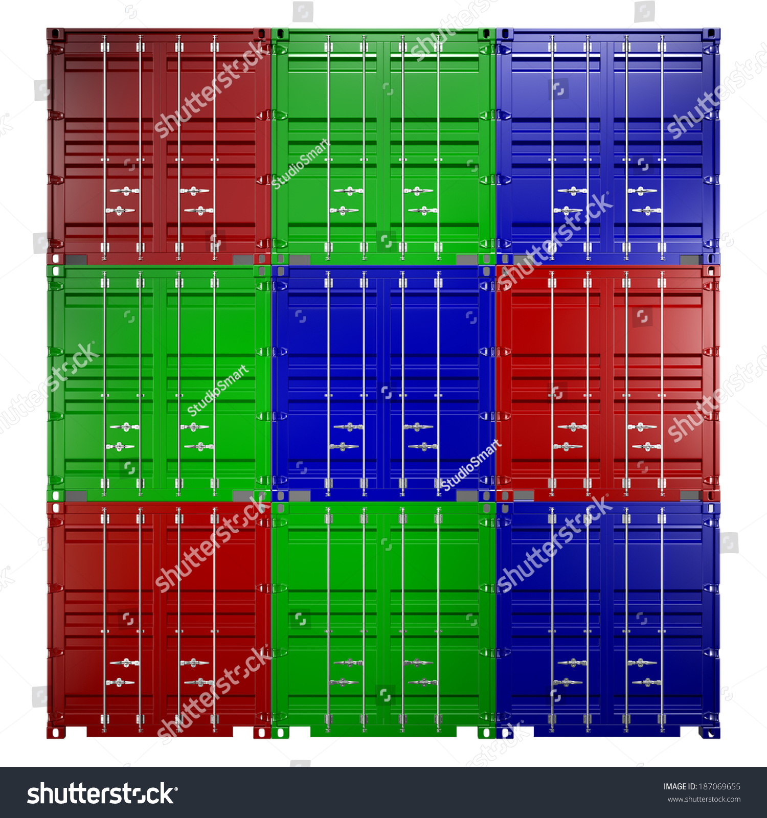 D Rendering Shipping Ft Container Stock Illustration