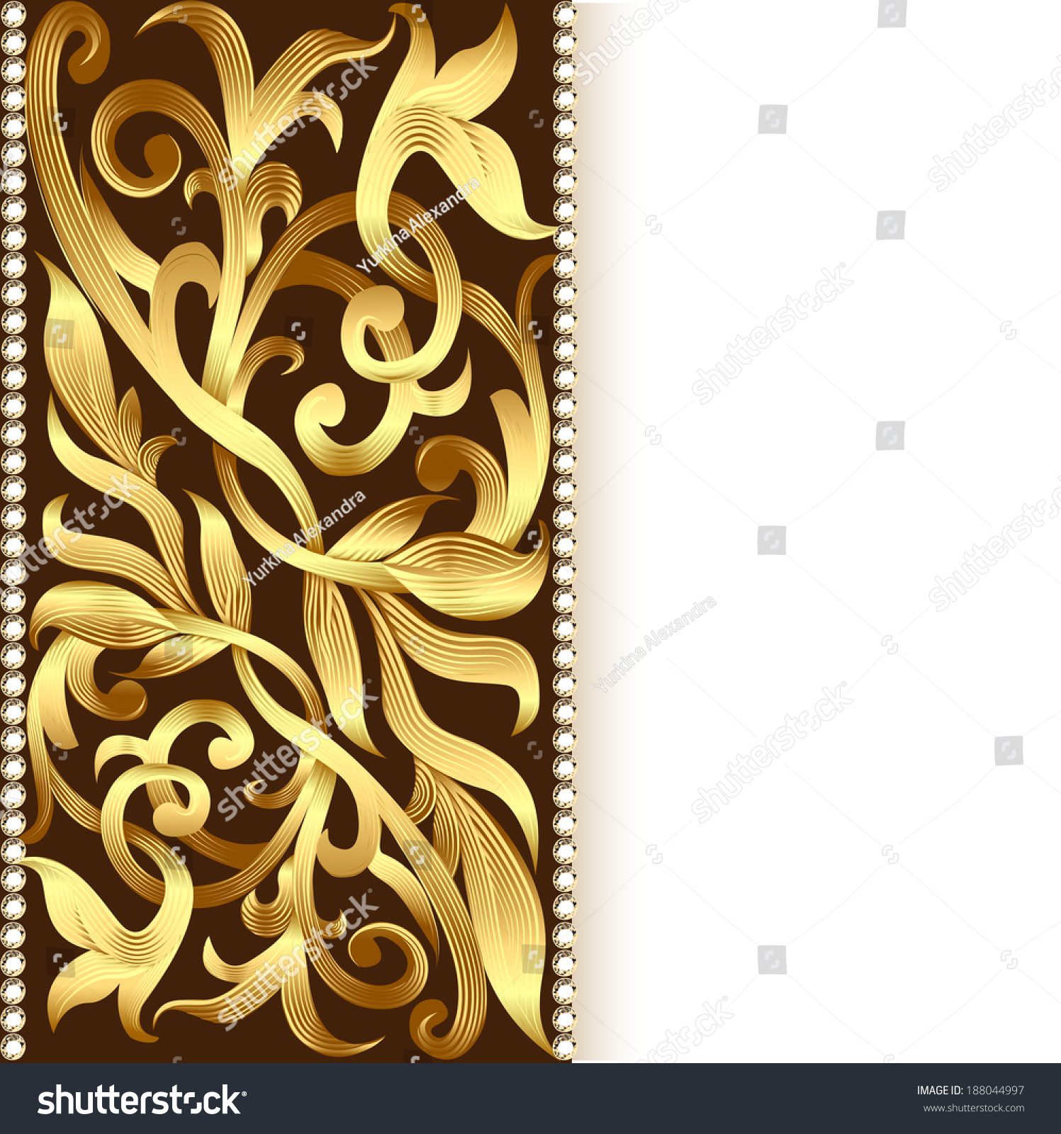 Illustration Background Ornament Gold Invitations Stock Vector Royalty