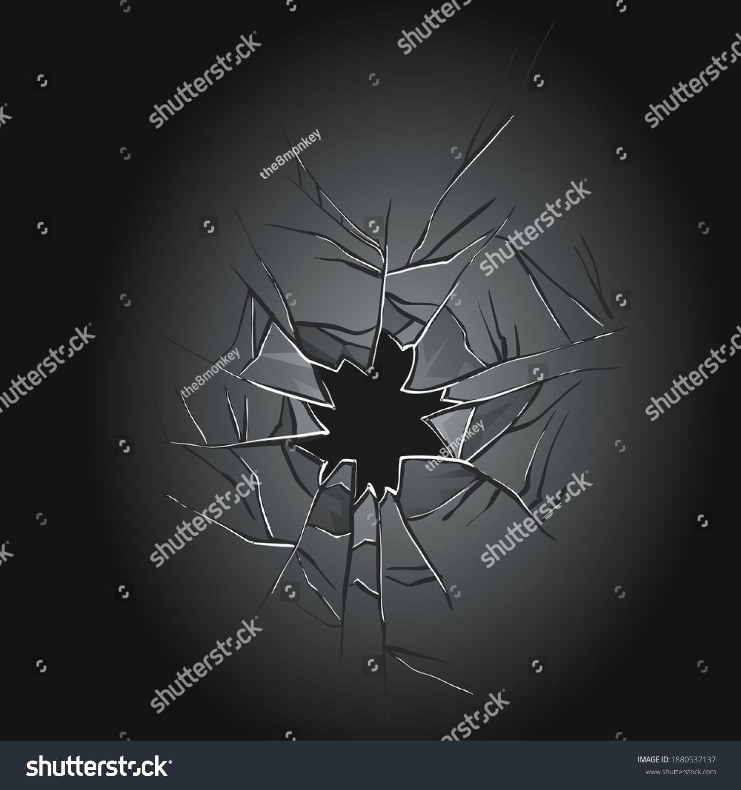 Broken Glass Cracked Window Texture Realistic Stock Vector Royalty