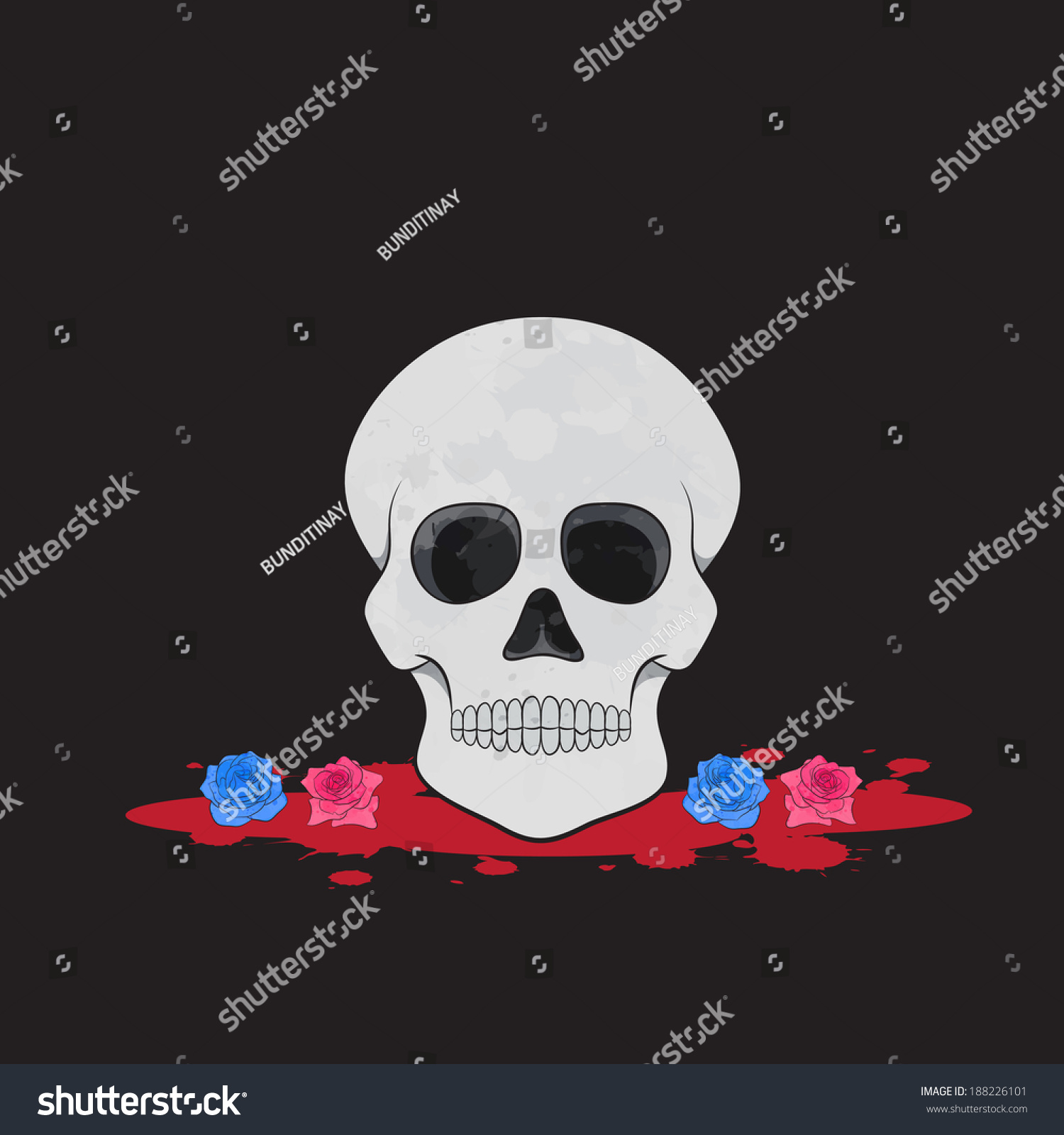 Skull Rose Vector Stock Vector Royalty Free 188226101 Shutterstock