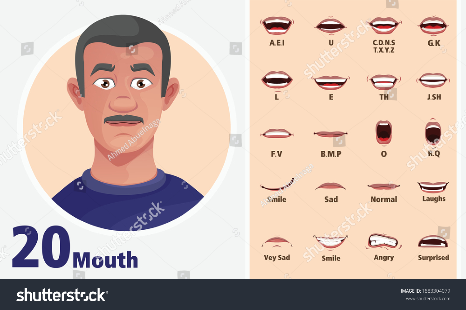 Mens Lip Sync Lip Sync Collection Stock Vector Royalty Free