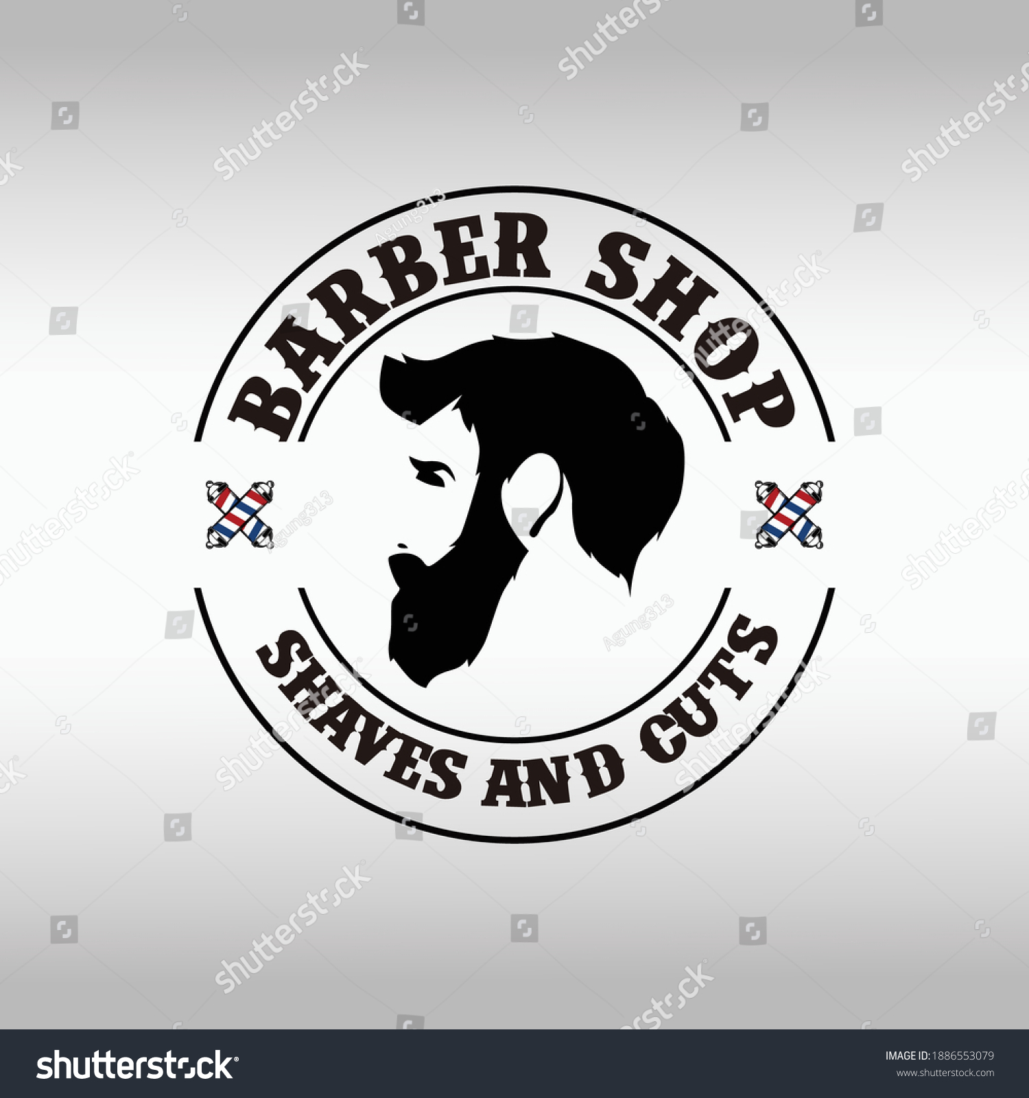 Barber Shop Labels Banner Logo Vector Stock Vector Royalty Free