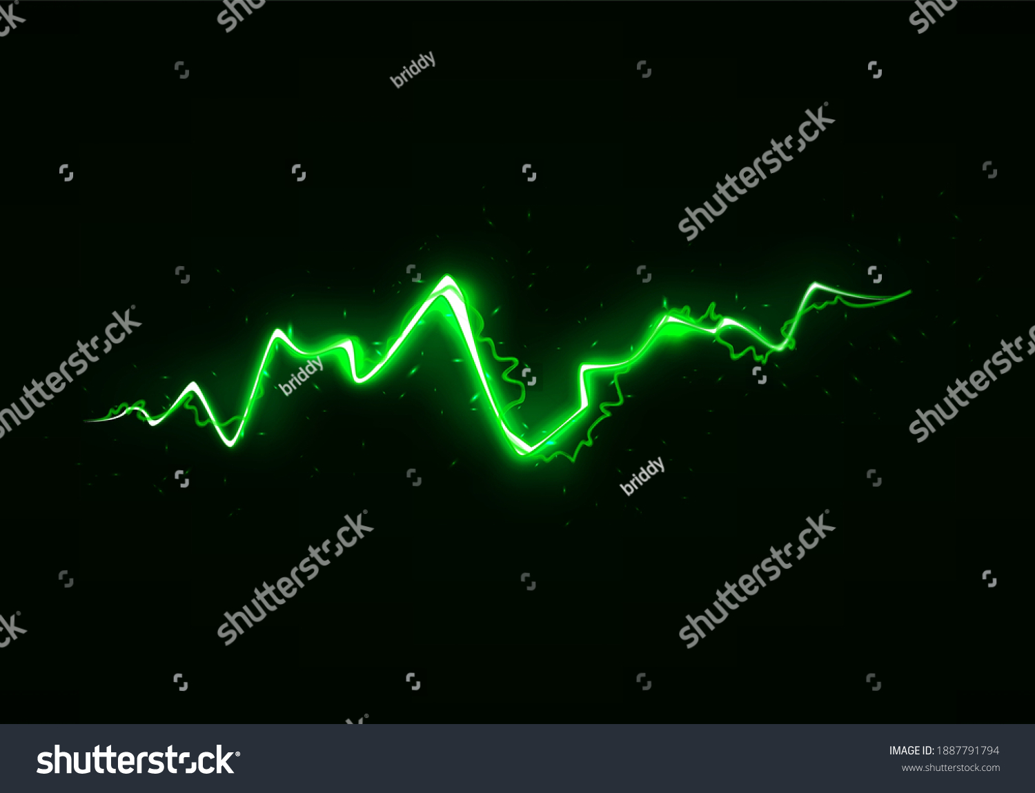 Vector Illustration Abstract Green Lightning On Vetor Stock Livre De