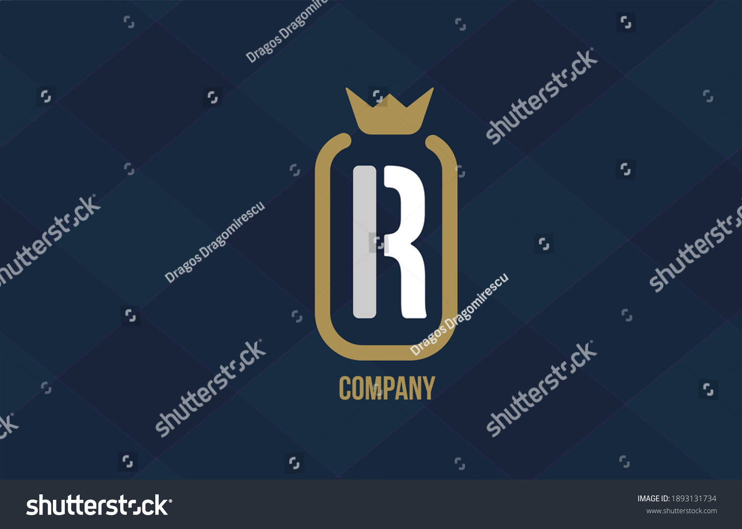 R King Crown Alphabet Letter Logo Stock Vector Royalty Free