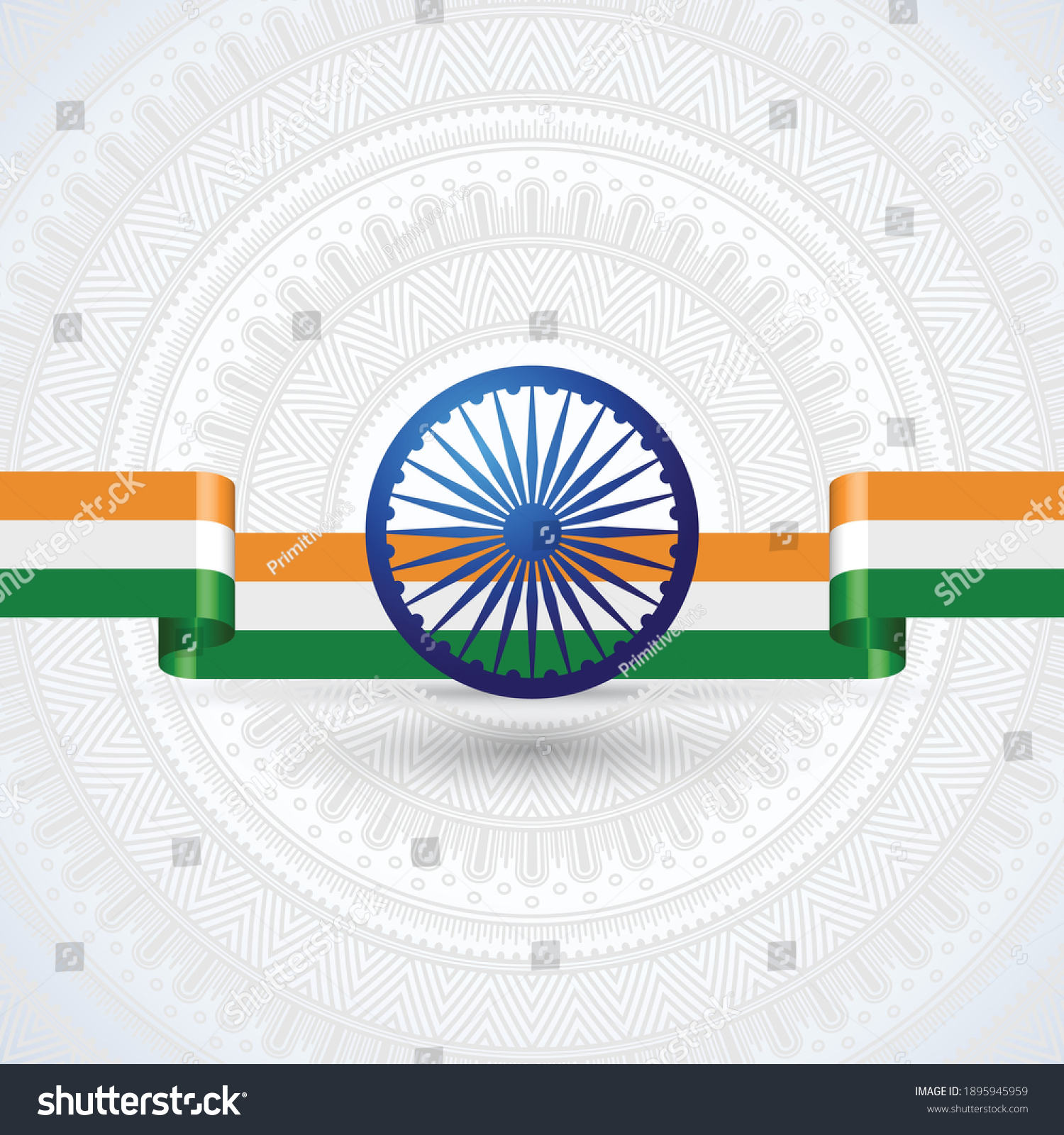 Vector Illustration Ashok Chakra Waving Indian Stock Vector Royalty