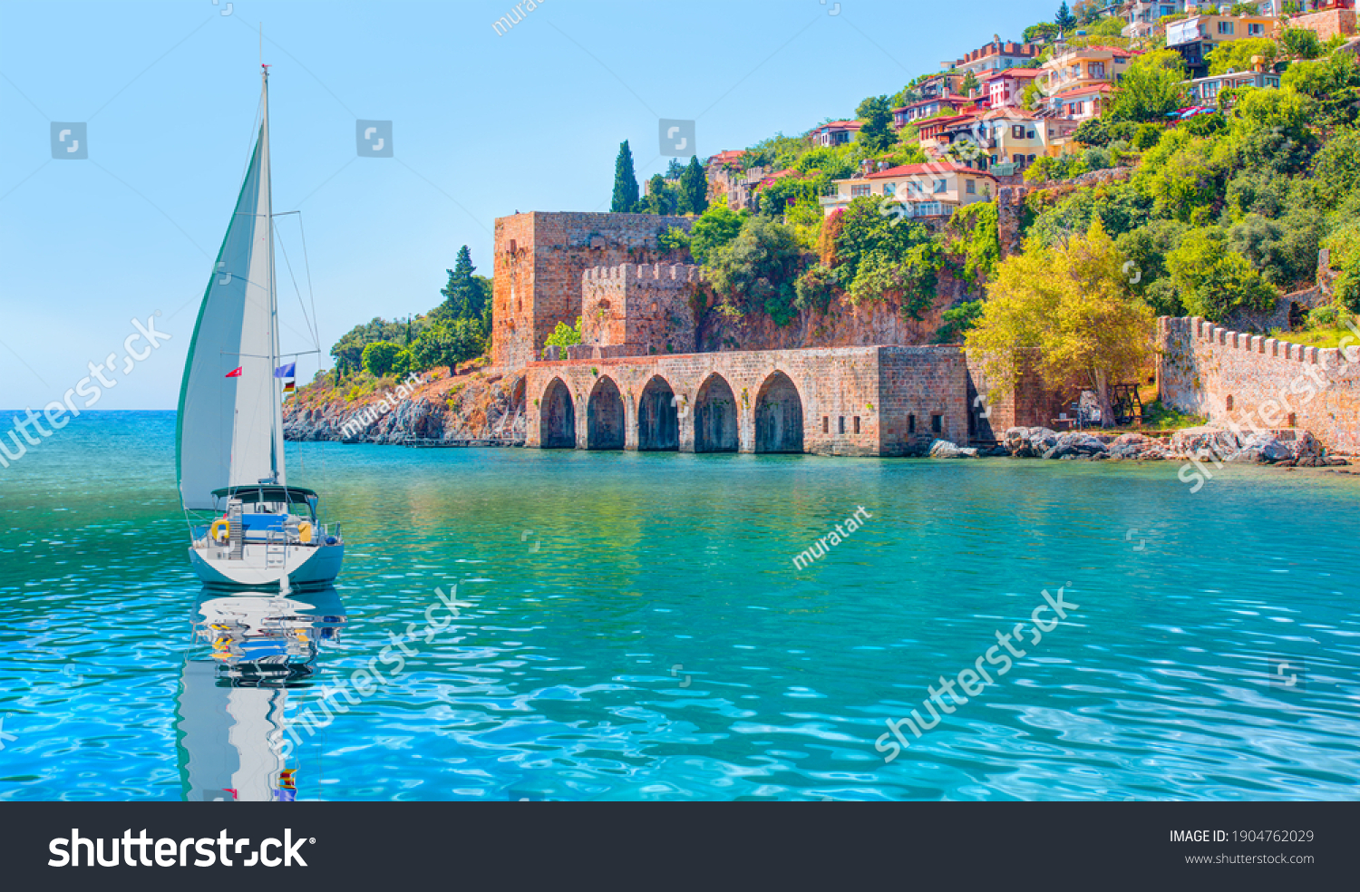 Landscape Ancient Shipyard Near Kizil Kule Stock Photo