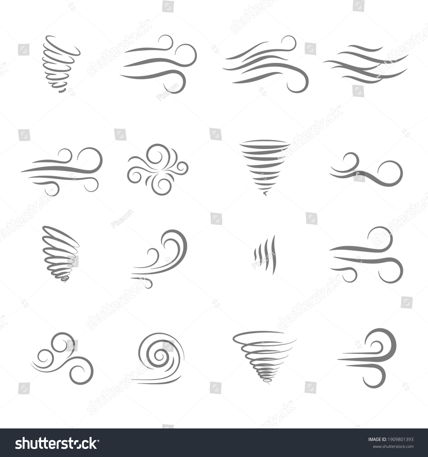 Wind Weather Environment Nature Icon Set Vetor Stock Livre De