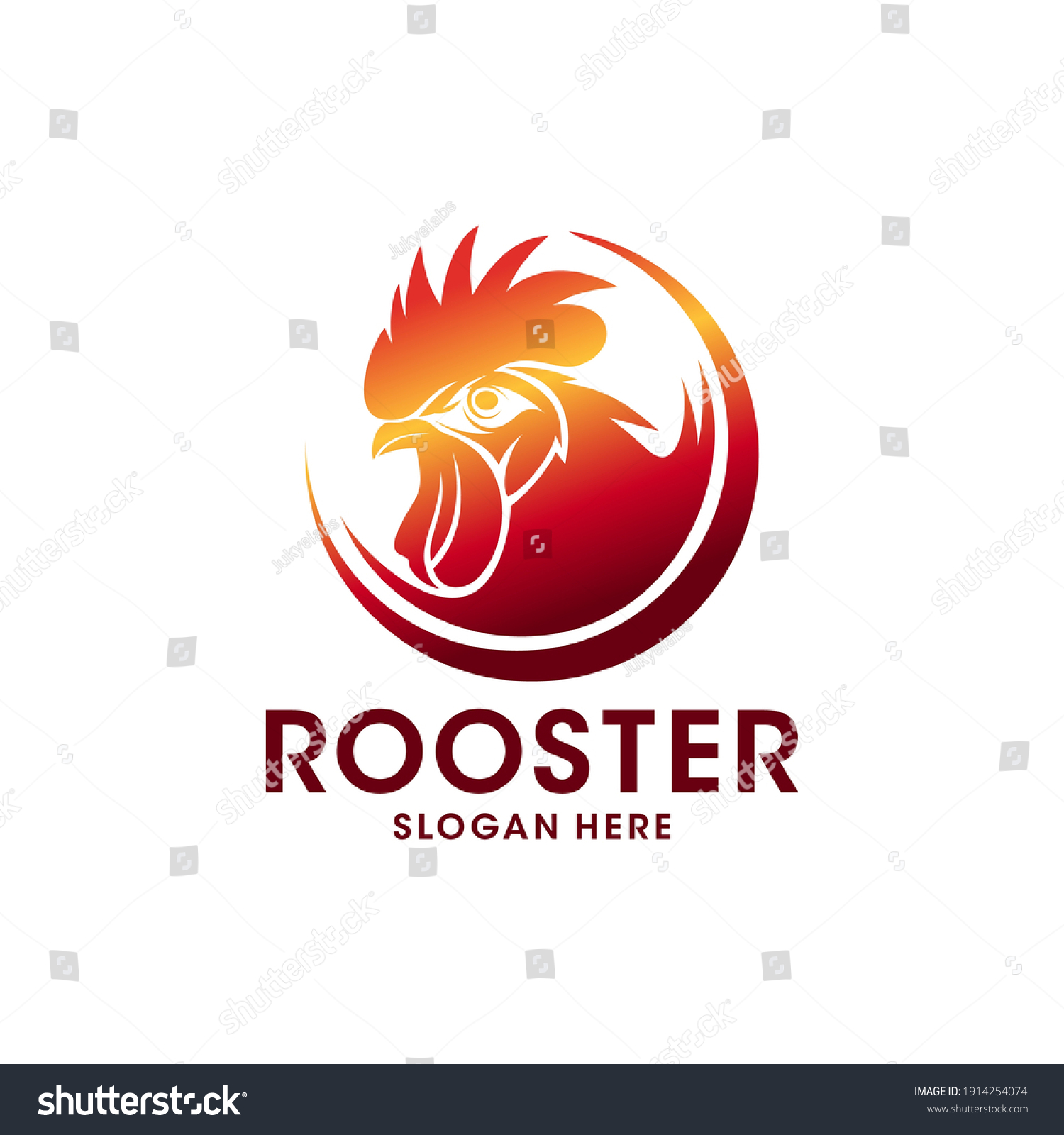 Rooster Logo Designs Template Chicken Head Stock Vector Royalty Free