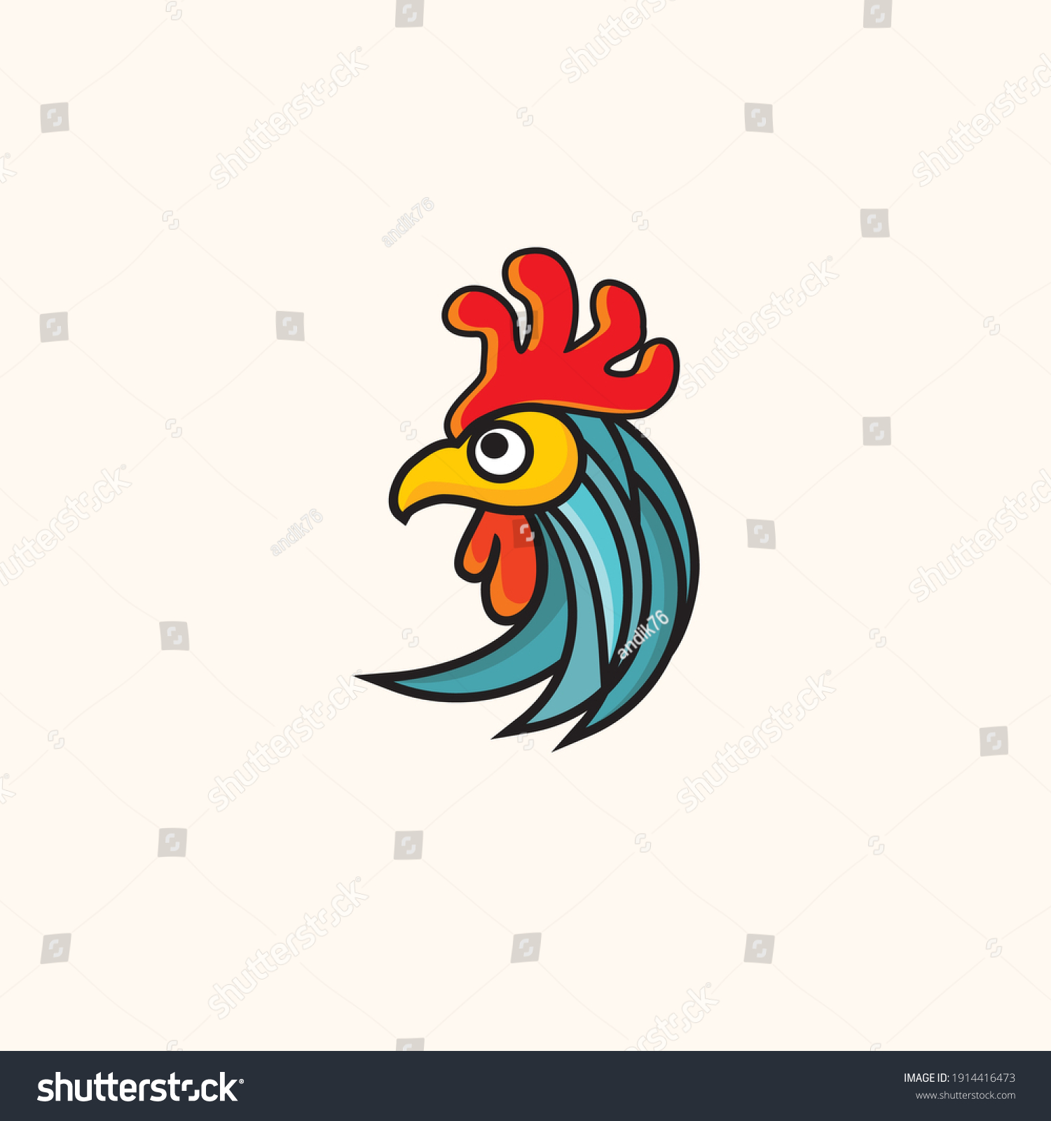 Chicken Logo Cartoon Character Funny Cartoon Stock Vector Royalty Free