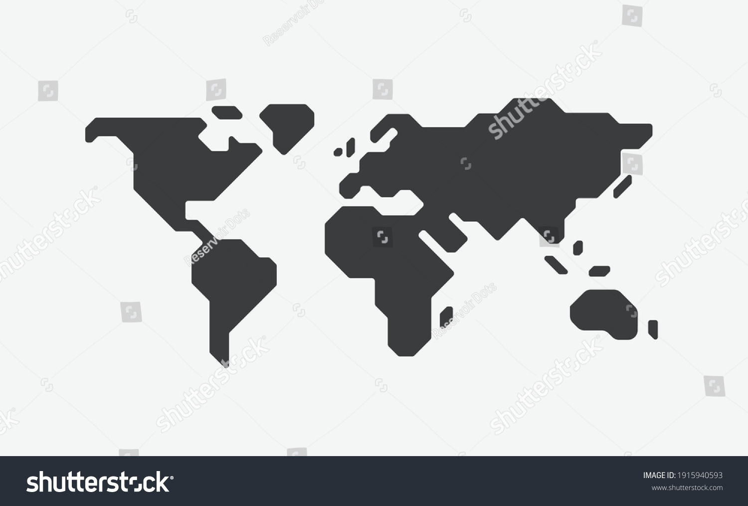 World Map Simple Minimal Flat Design Stock Vector Royalty Free