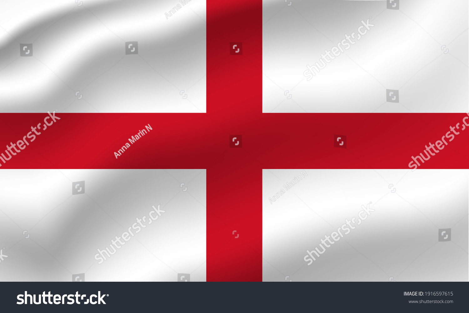 England Waving Flag Vector Editable Stock Vector Royalty Free