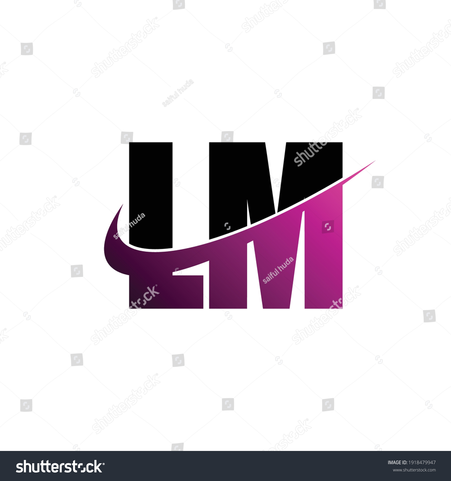 Letter Lm Simple Logo Design Vector Stock Vector Royalty Free