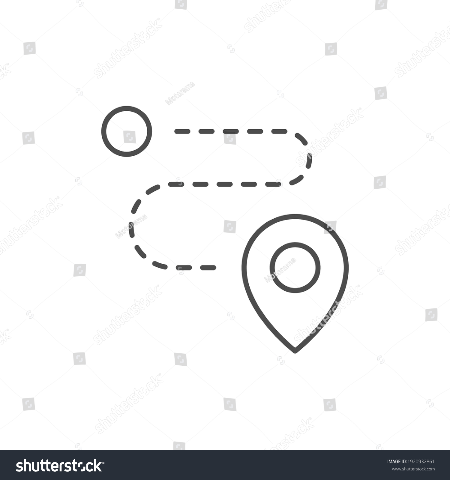 Path Scheme Line Outline Icon Stock Vector Royalty Free 1920932861