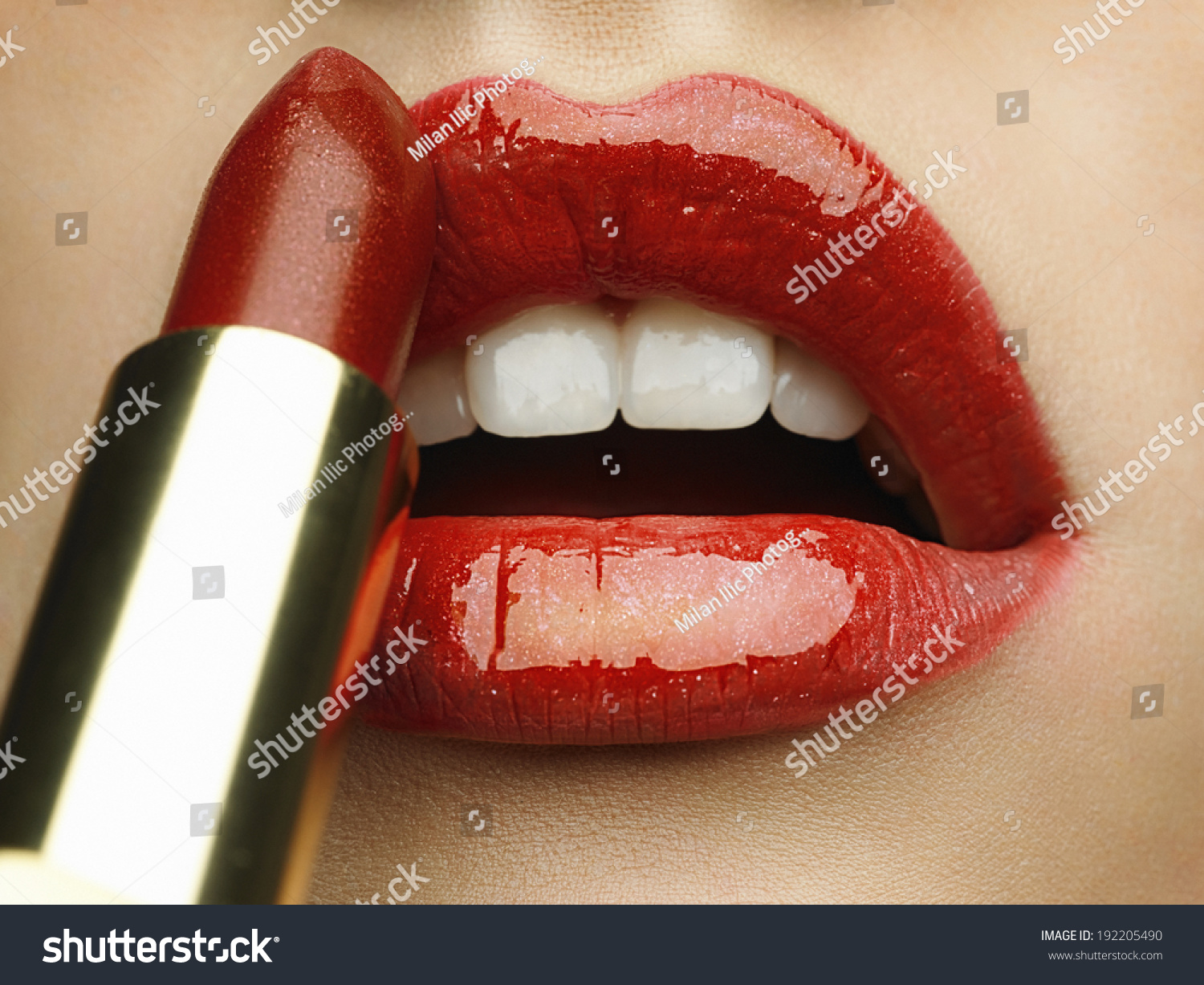 Sexy Lips Beauty Red Lips Makeup Foto Stock Shutterstock