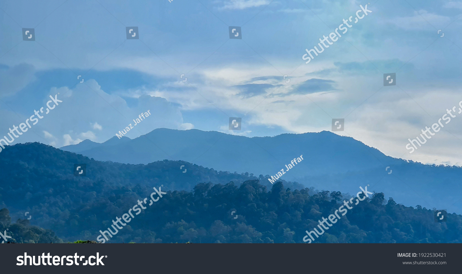 Panoramic View Mount Ledang Scenery Sagil Stock Photo 1922530421