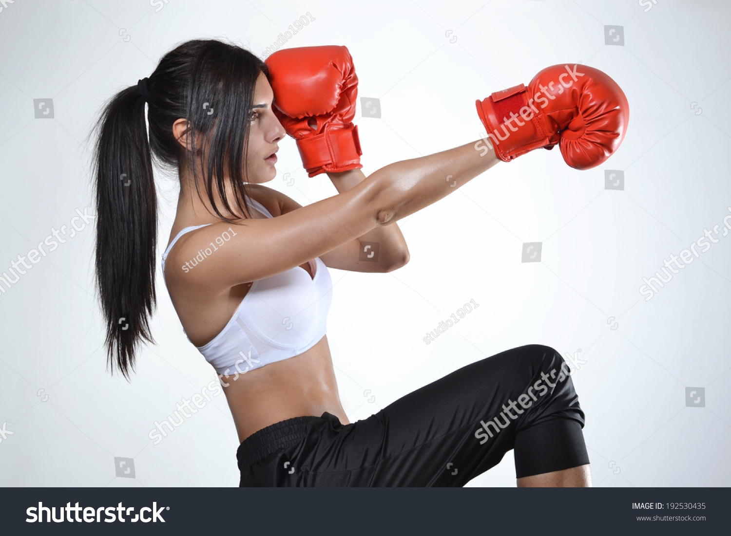 Boxing lady naked