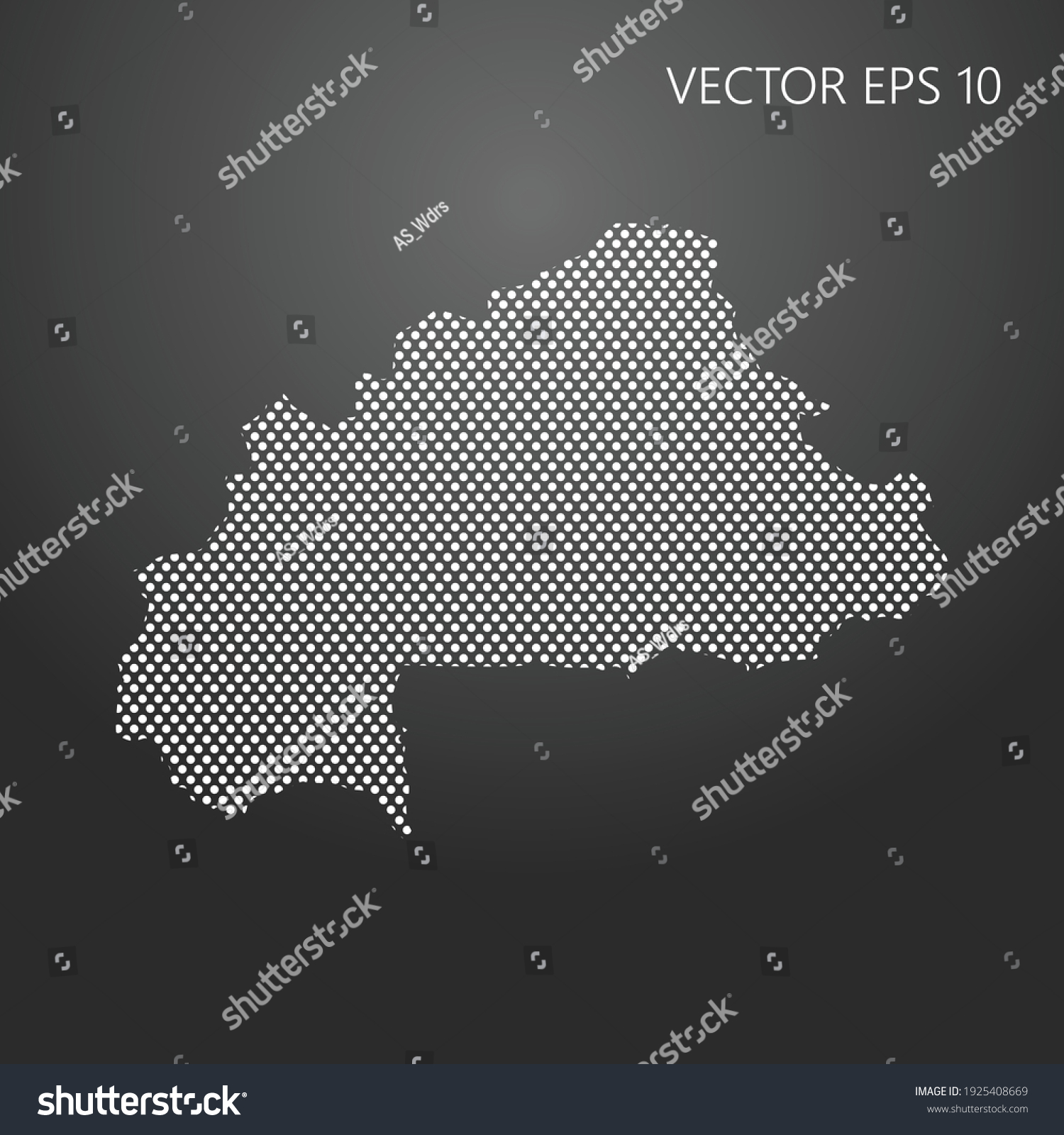 Dotted Map Burkina Faso Vector Illustration Stock Vector Royalty Free