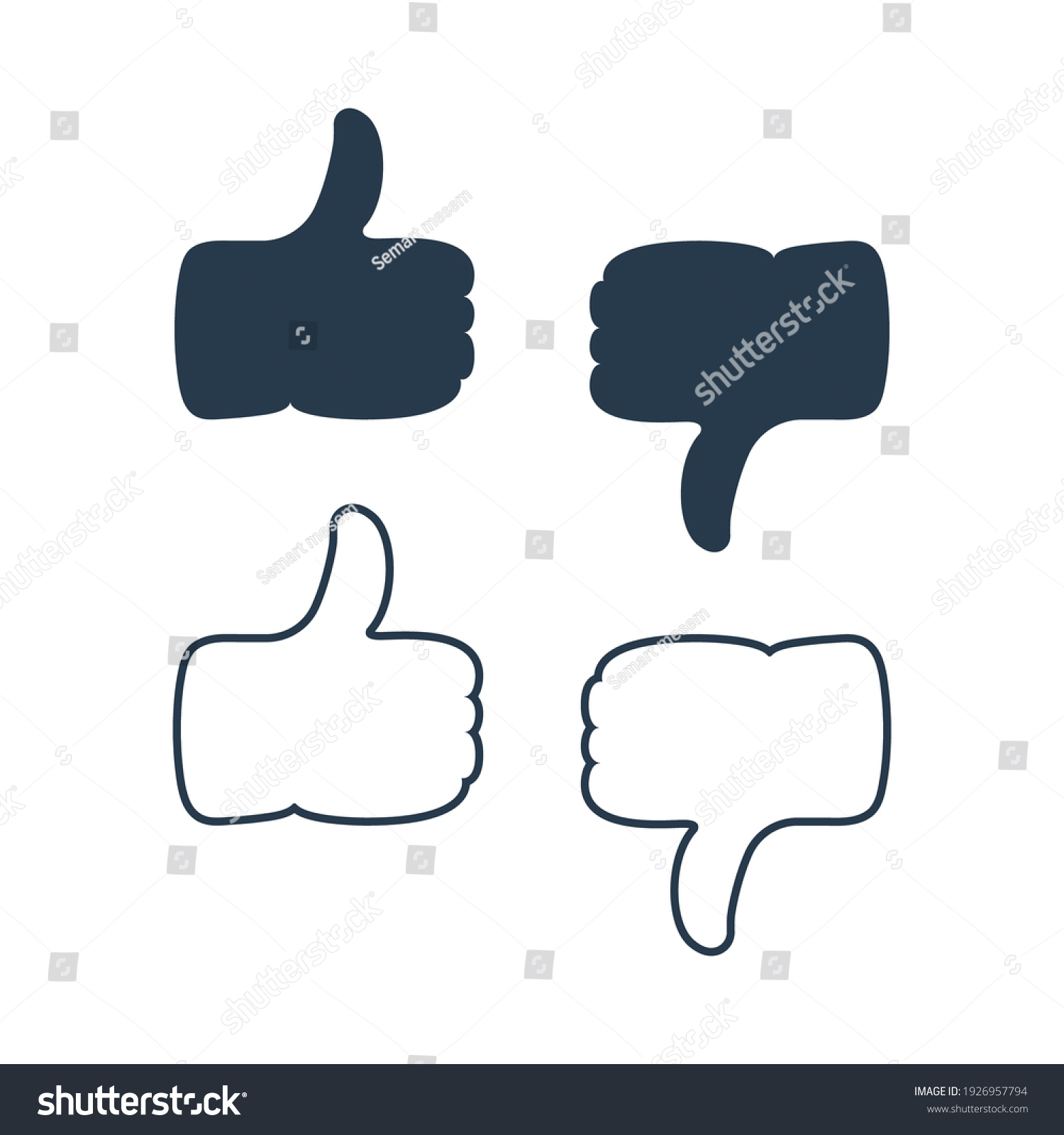 Hand Thumbs Hand Thumbs Down Icon Stock Vector Royalty Free