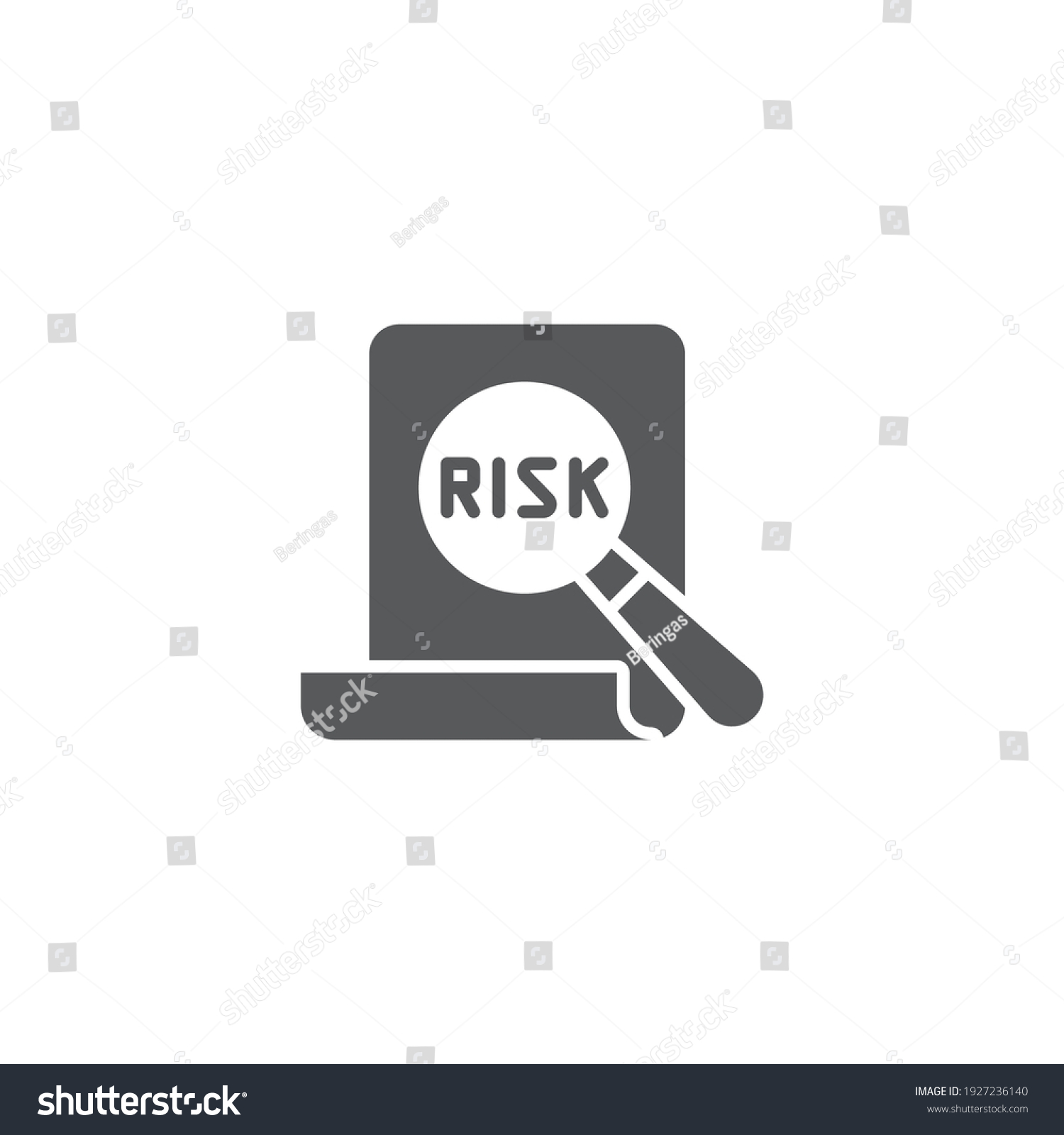 Risk Word Magnifying Glass Icon Color Stock Vector Royalty Free