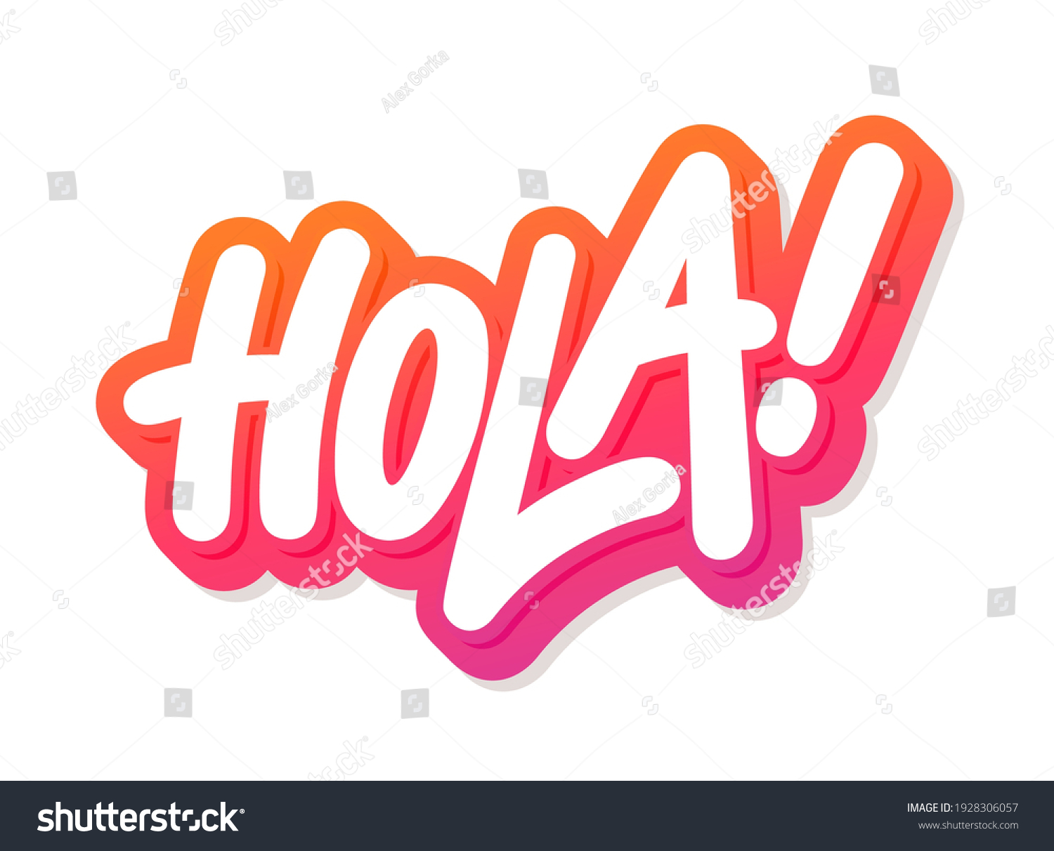 Hola Vector Handwritten Lettering Banner Stock Vector Royalty Free