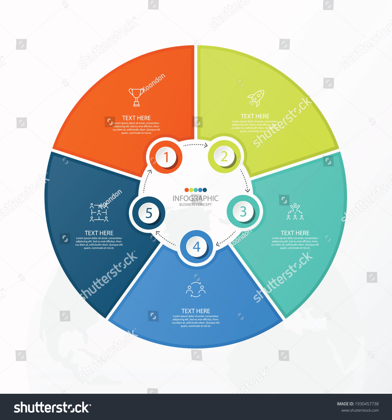 Basic Circle Infographic Template Steps Stock Vector Royalty Free