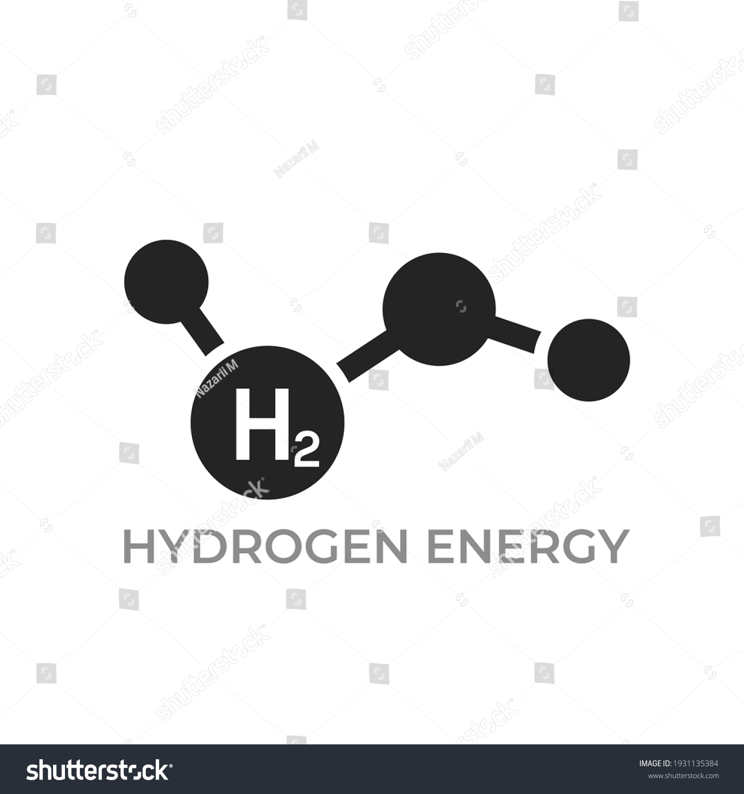 Hydrogen Energy Icon Environment Eco Friendly Stock Vector Royalty