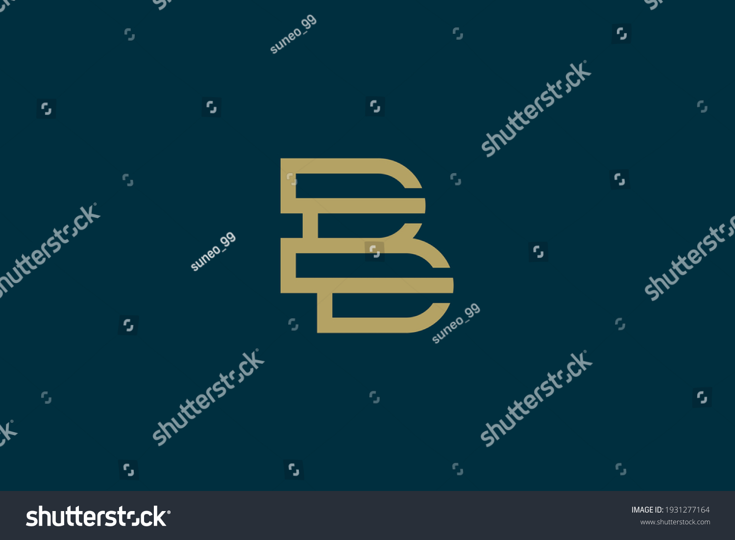 Luxury Letter B Logo Design Stock Vector Royalty Free