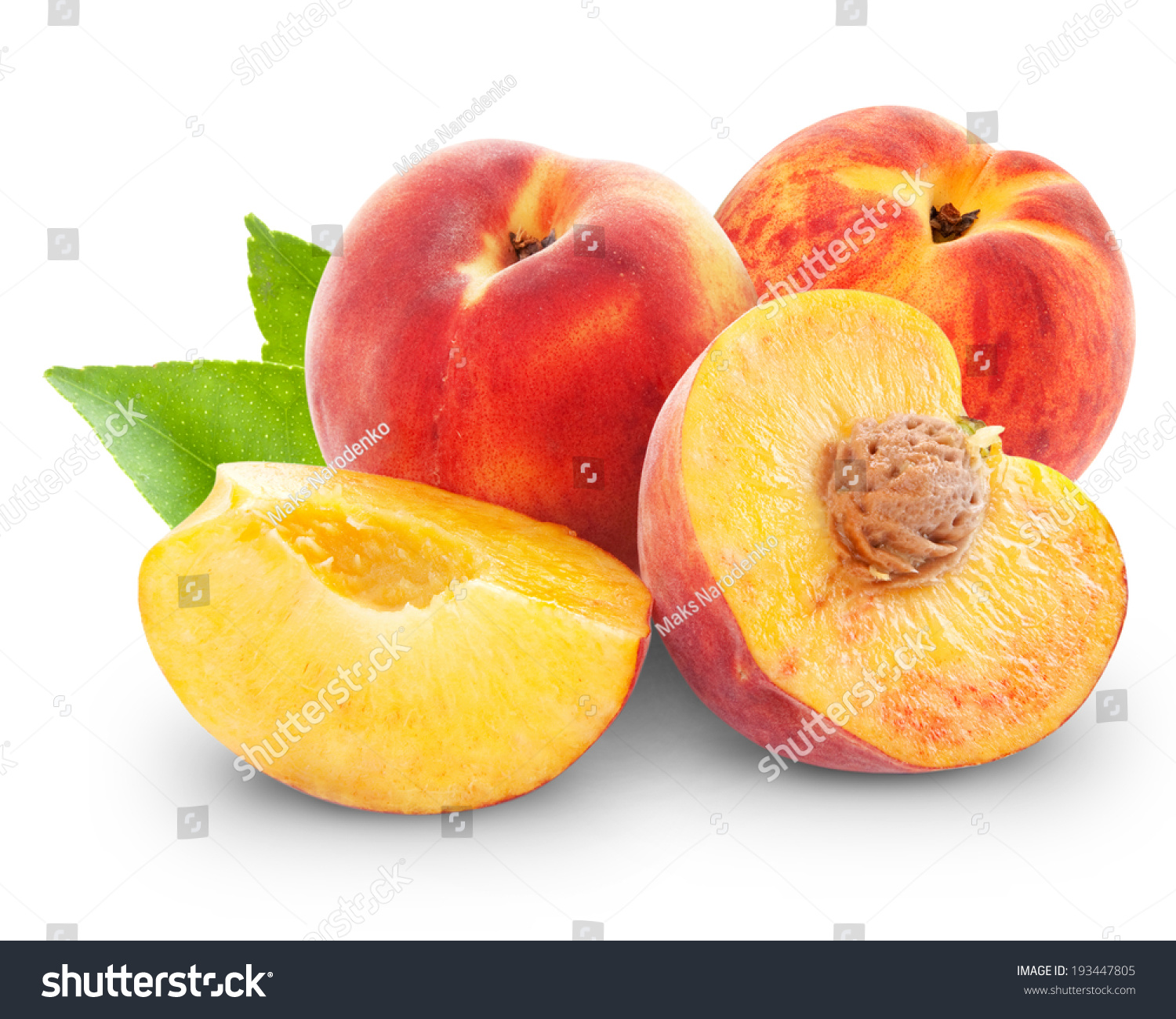 Fresh Peach Fruits Half Isolated On Stock Photo Shutterstock