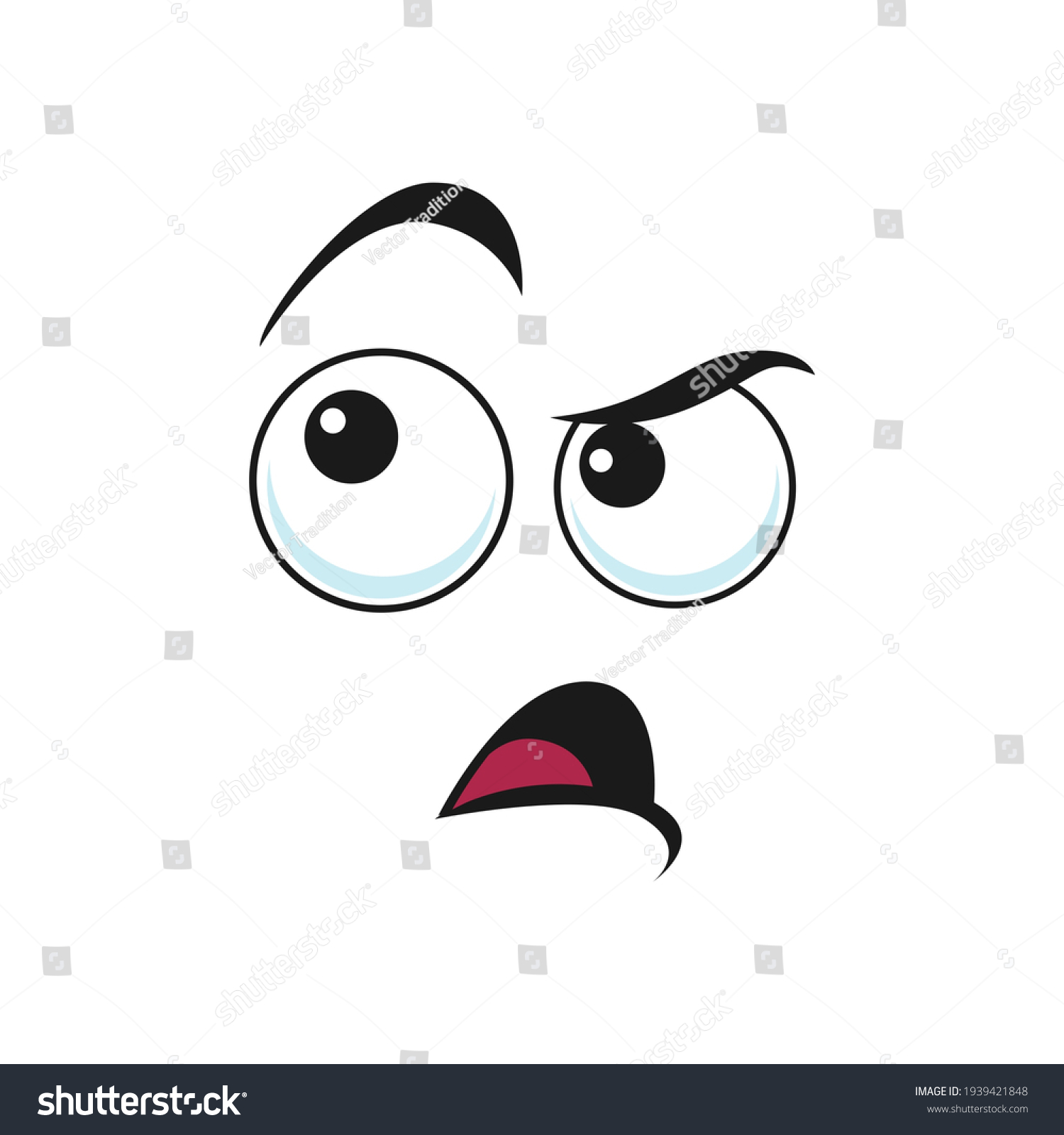 Insidious Emoticon Puzzled Face Isolated Icon Stock Vector Royalty