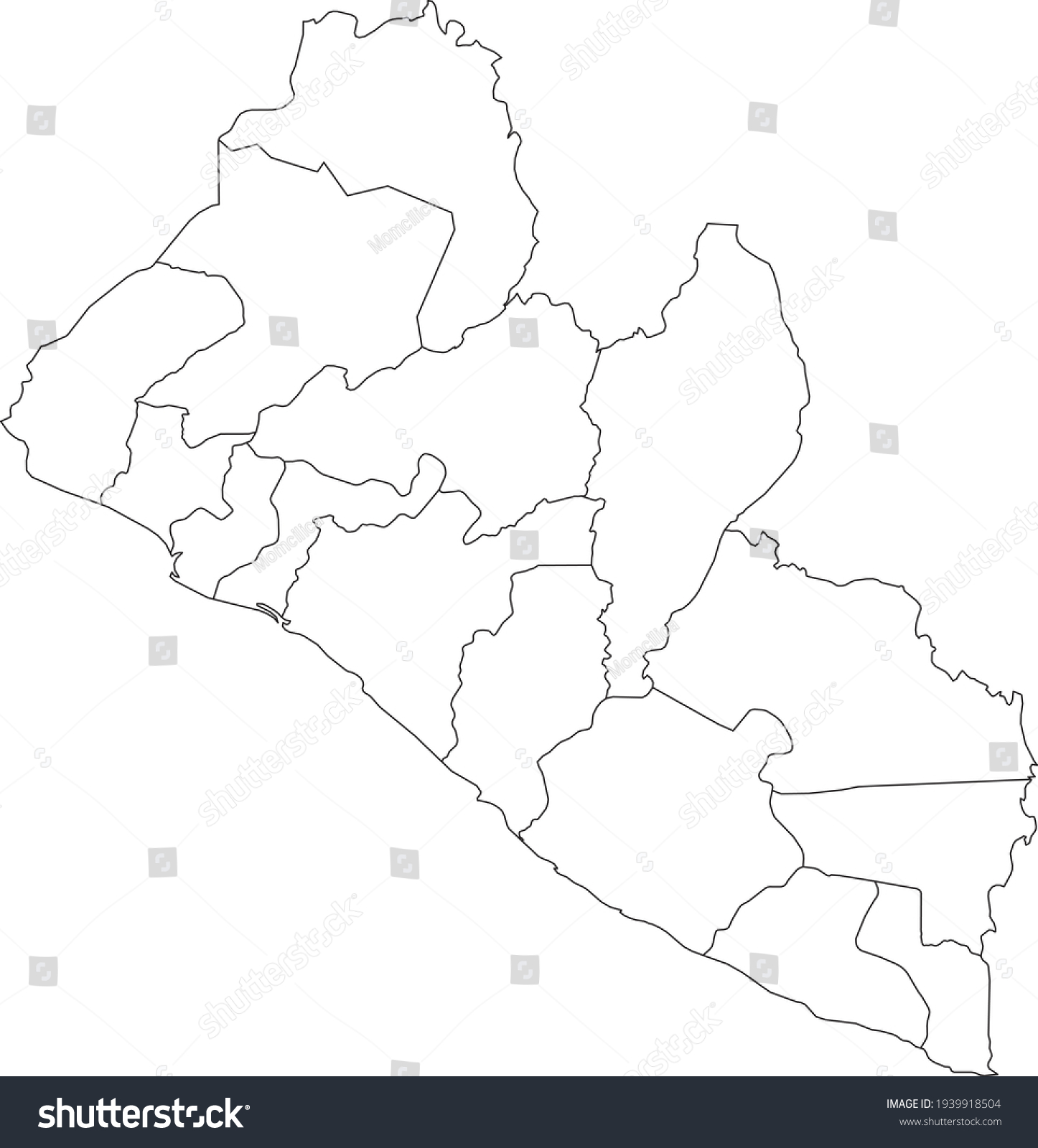 White Vector Map Republic Liberia Black Stock Vector Royalty Free