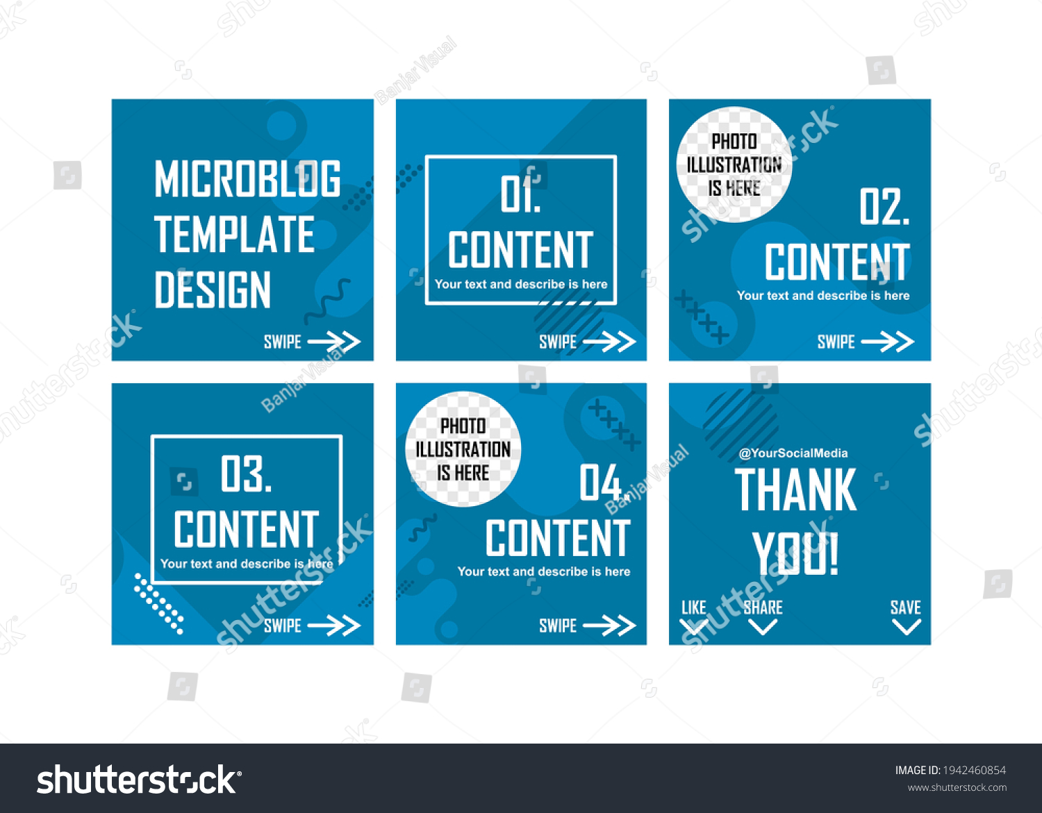 Microblog Template Design Idea Easy Edit Stock Vector Royalty Free