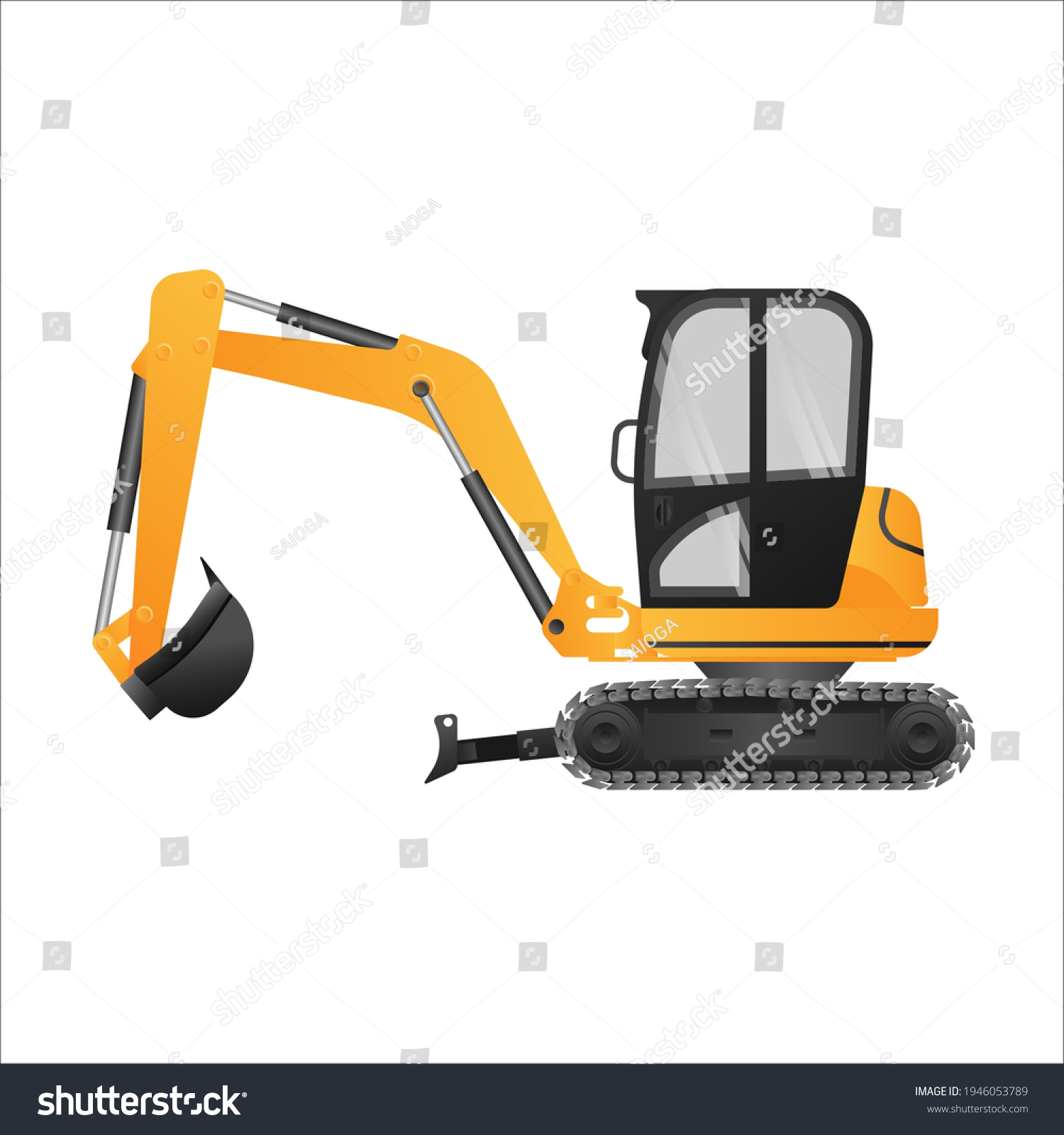 Mini Excavator Jcb Compact Excavator Product Stock Vector Royalty Free