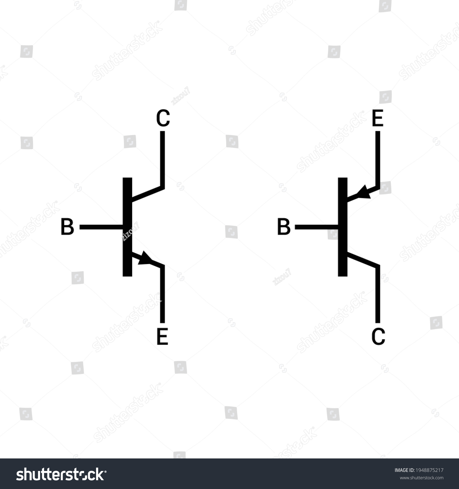 Npn Pnp Transistor Symbol Stock Vector Royalty Free