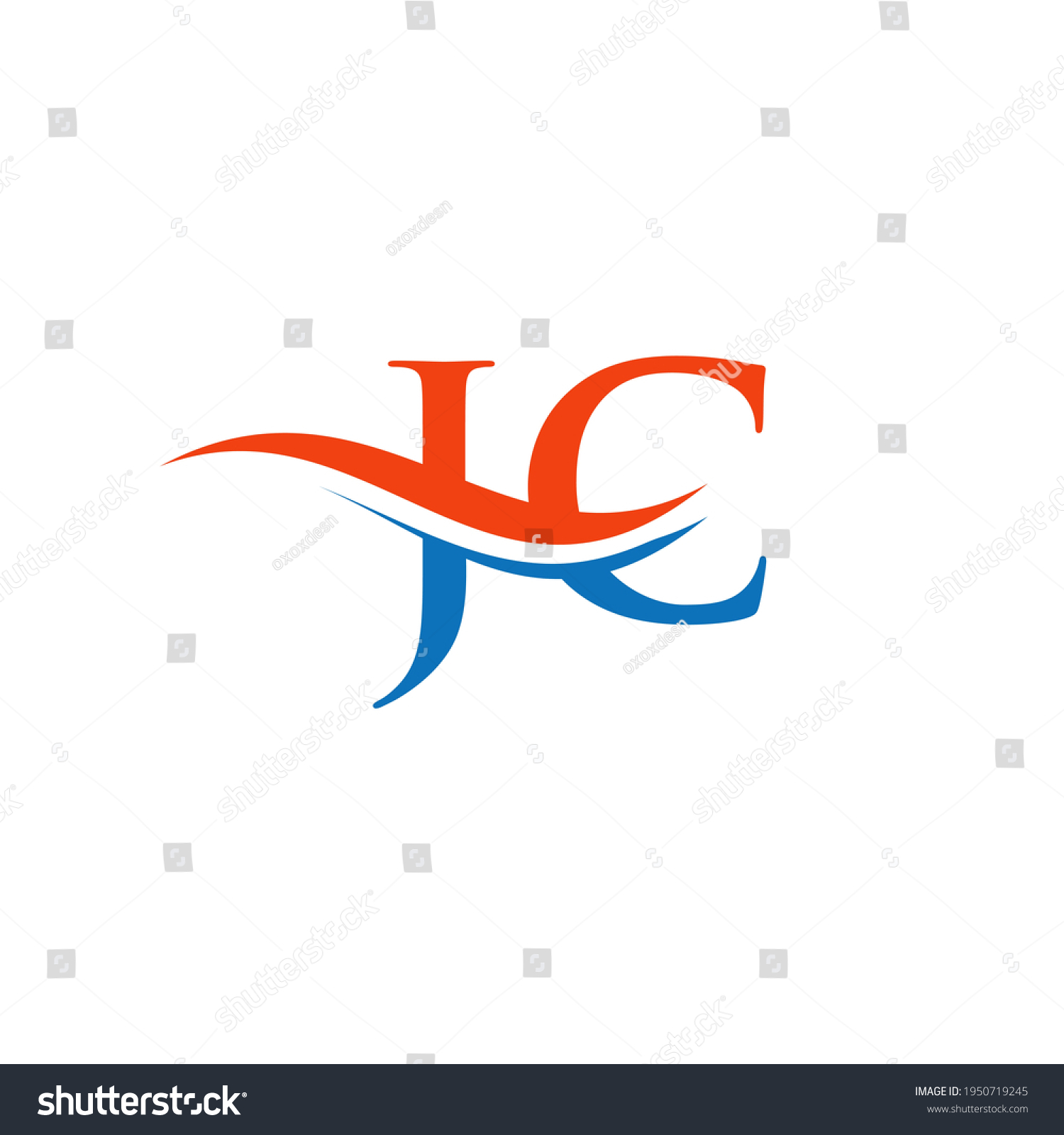 Swoosh Letter Jc Logo Design Business Stock Vector Royalty Free