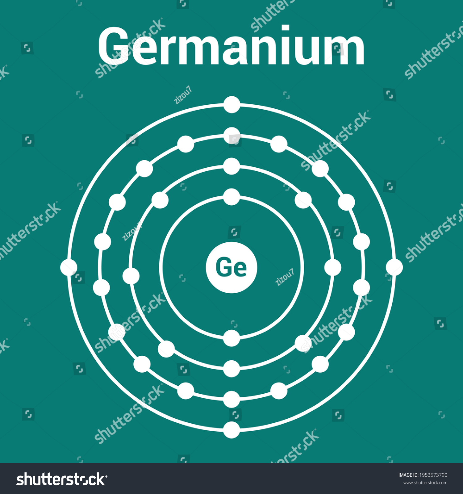 Vektor Stok Bohr Model Germanium Atom Electron Structure Tanpa Royalti