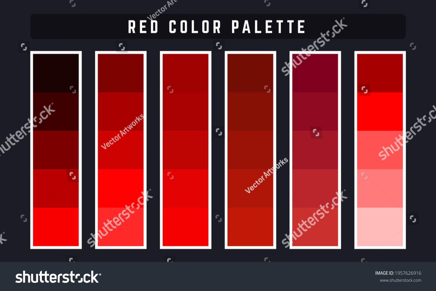 Red Vector Color Palette Stylish Design 스톡 벡터 로열티 프리 1957626916