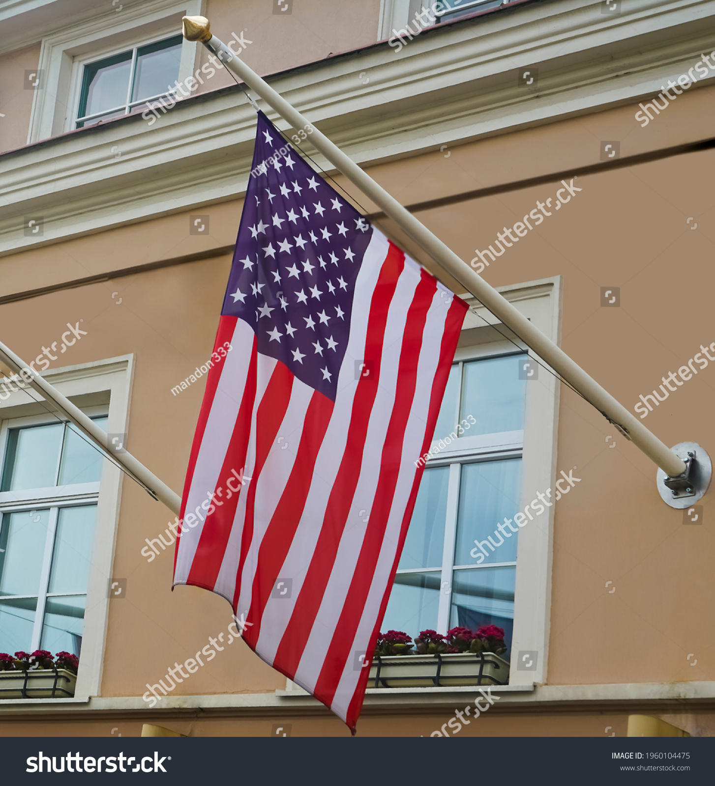 American Flag Waving Wind Flags Usa Shutterstock