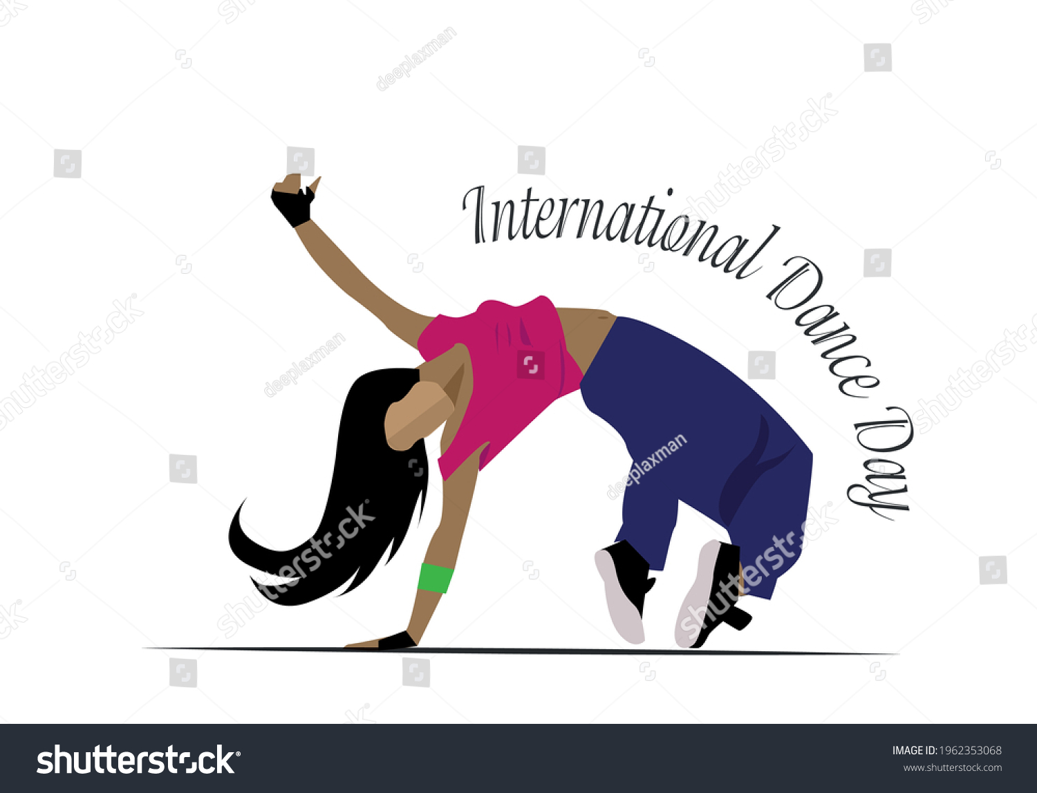 International Dance Day Vector Illustration White Stock Vector Royalty