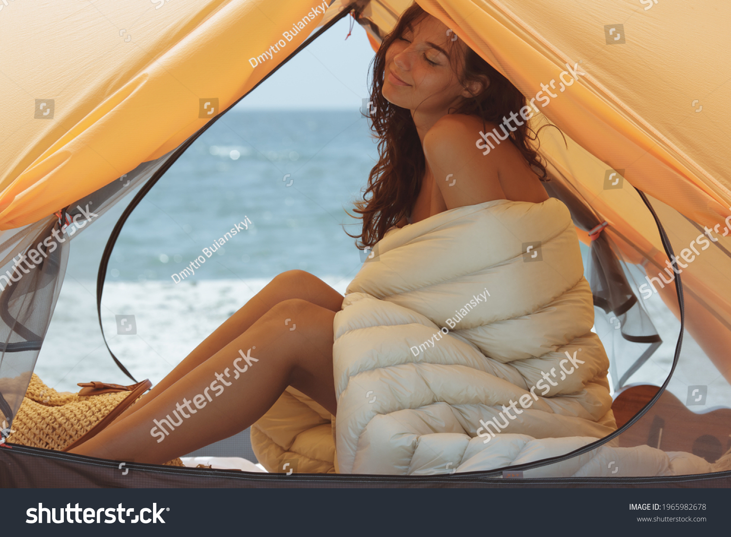 Naked Woman On Beach Tent Stock Photo 1965982678 Shutterstock