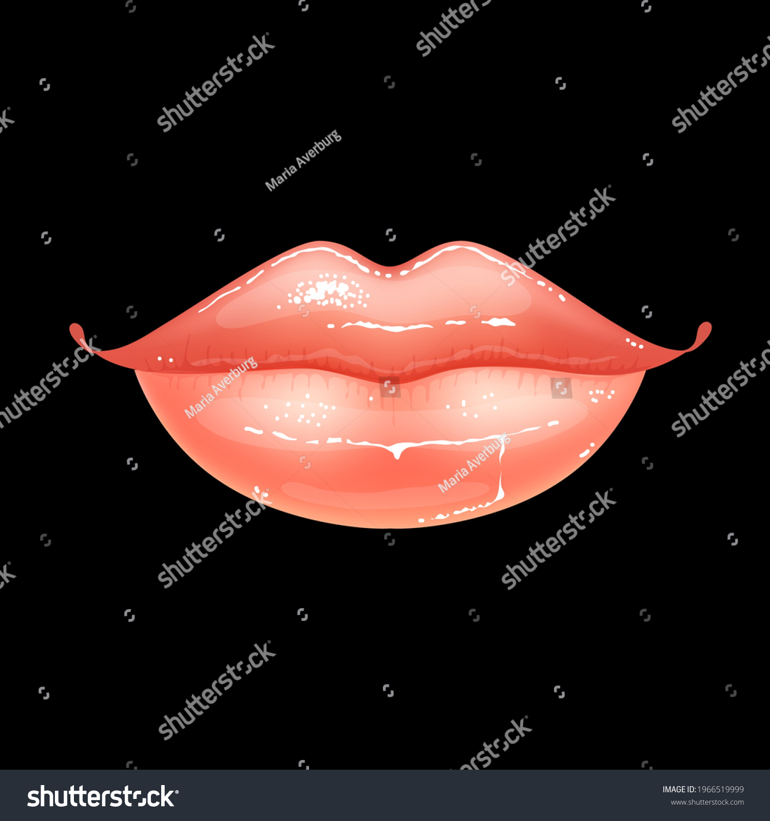 Shining Beautiful Female Nude Lips Colored Stock Vector Royalty Free