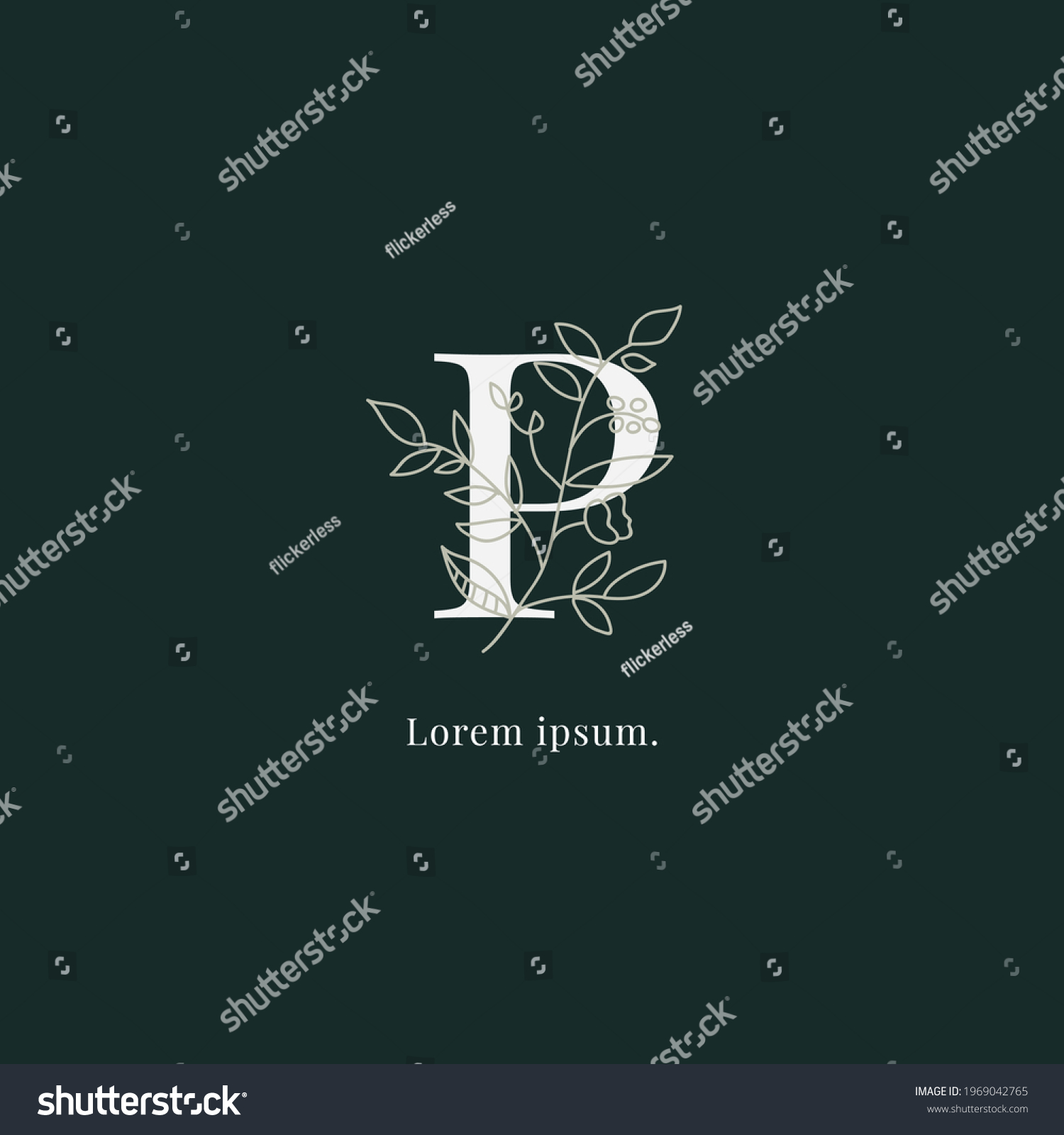 Initial Luxury P Letter Monogram Logo Stock Vector Royalty Free