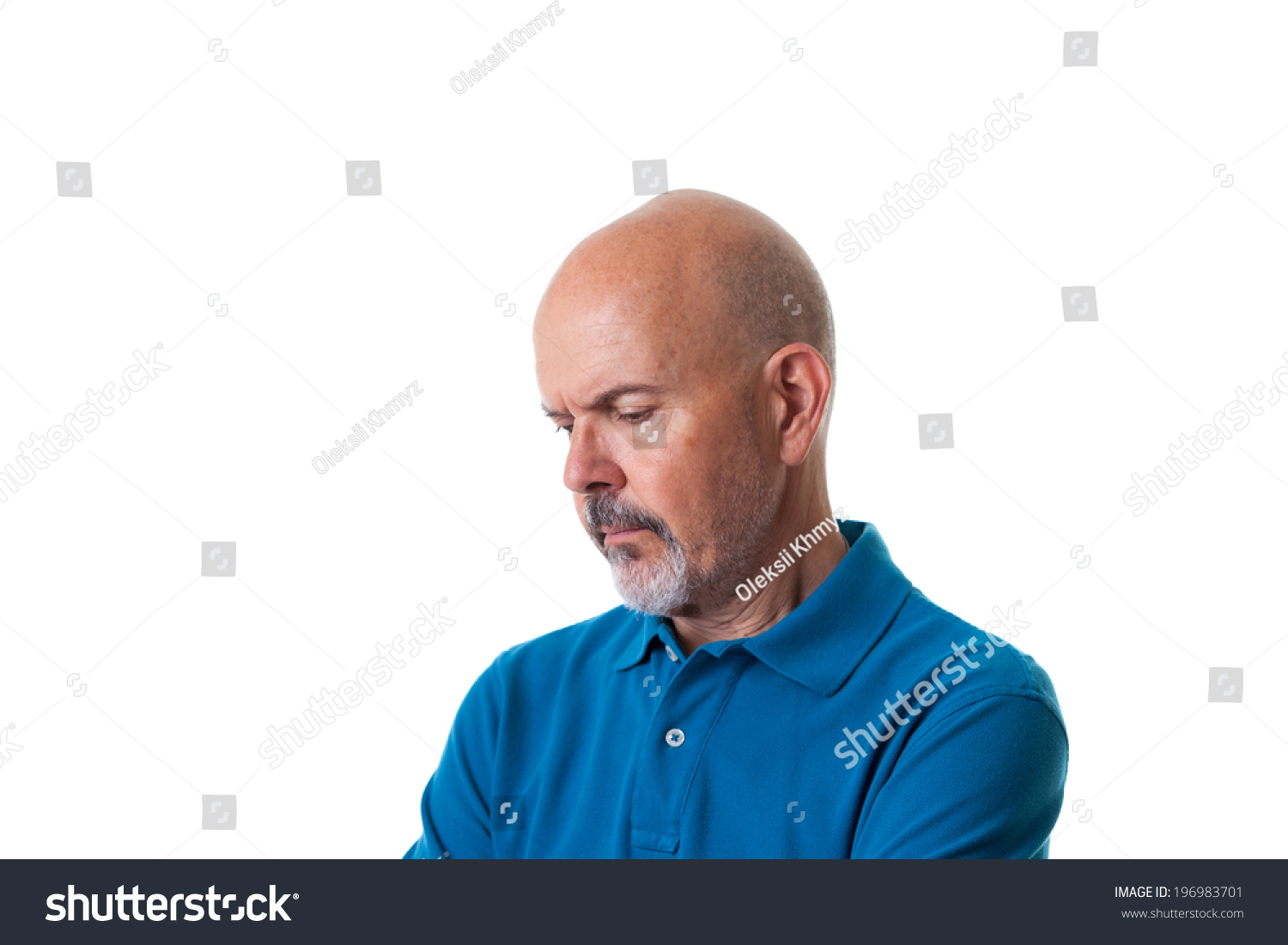 Close Portrait Mature Man Blue Polo Stock Photo 196983701 Shutterstock