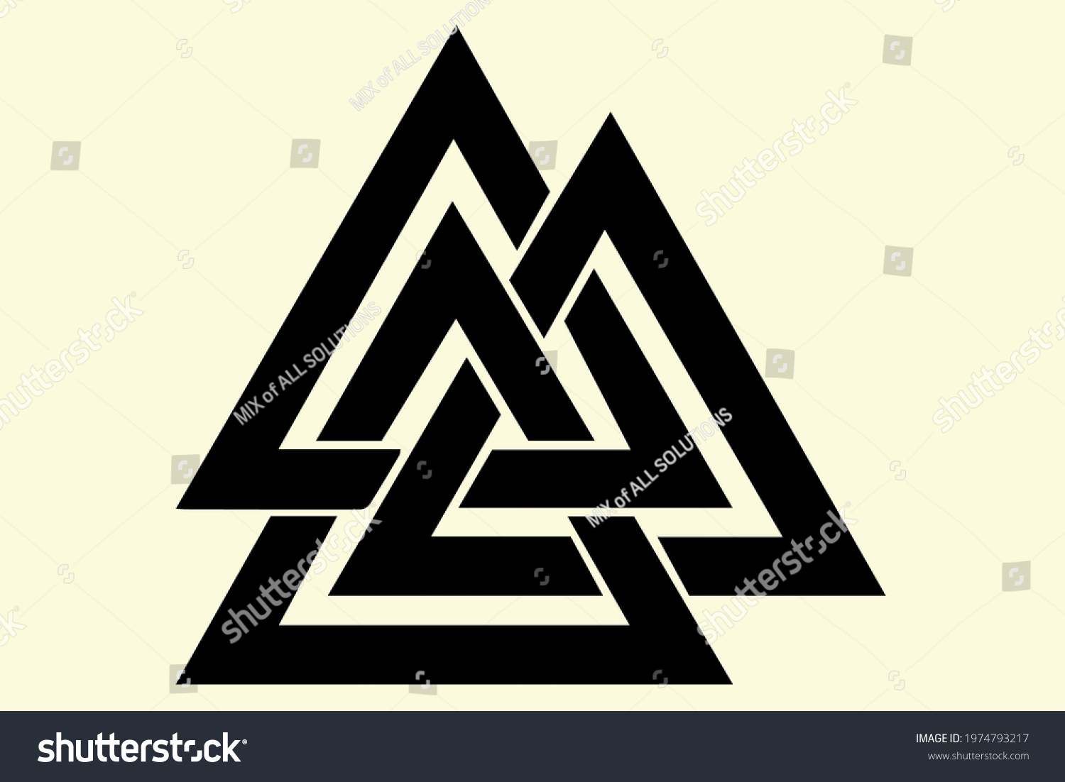 Valknut Symbol Triangle Logo Viking Age 库存矢量图免版税1974793217 Shutterstock